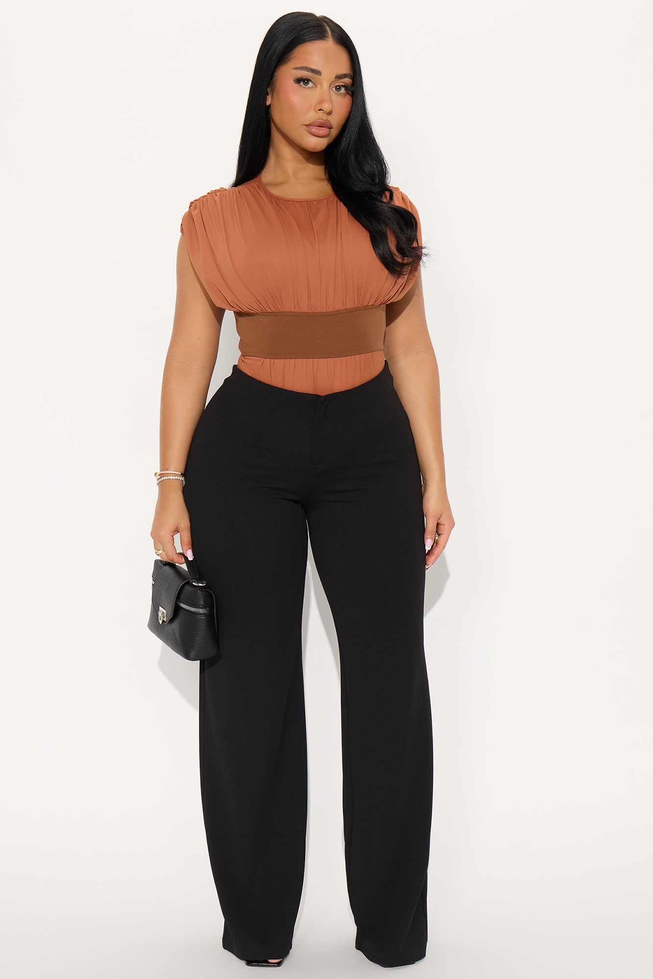 Velma Ruched Bodysuit - Rust