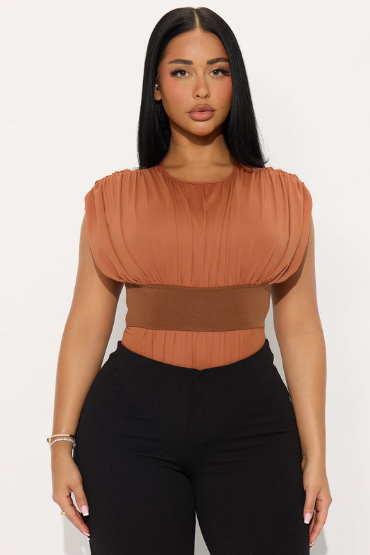 Velma Ruched Bodysuit - Rust