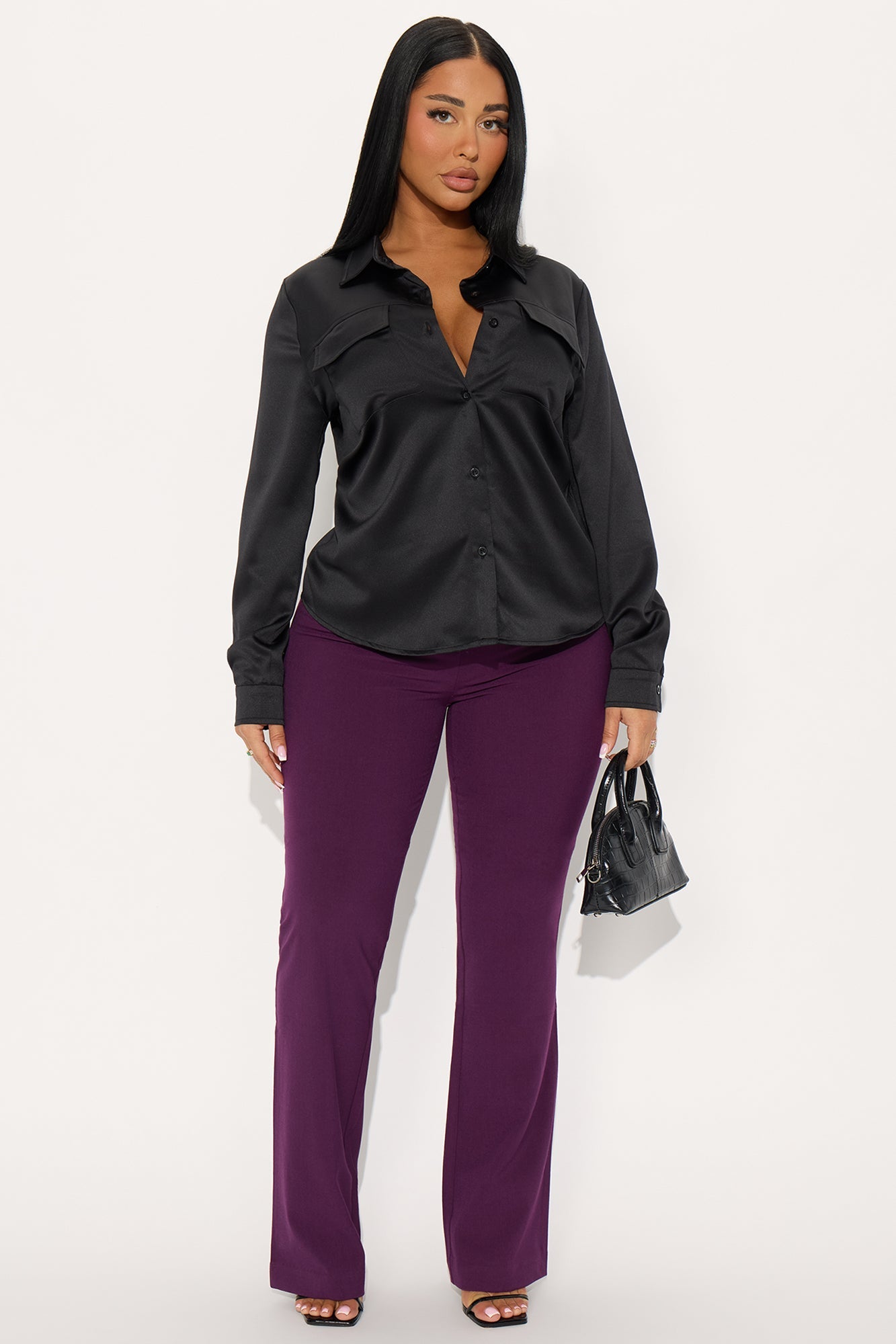 Star Player Satin Shirt - Black