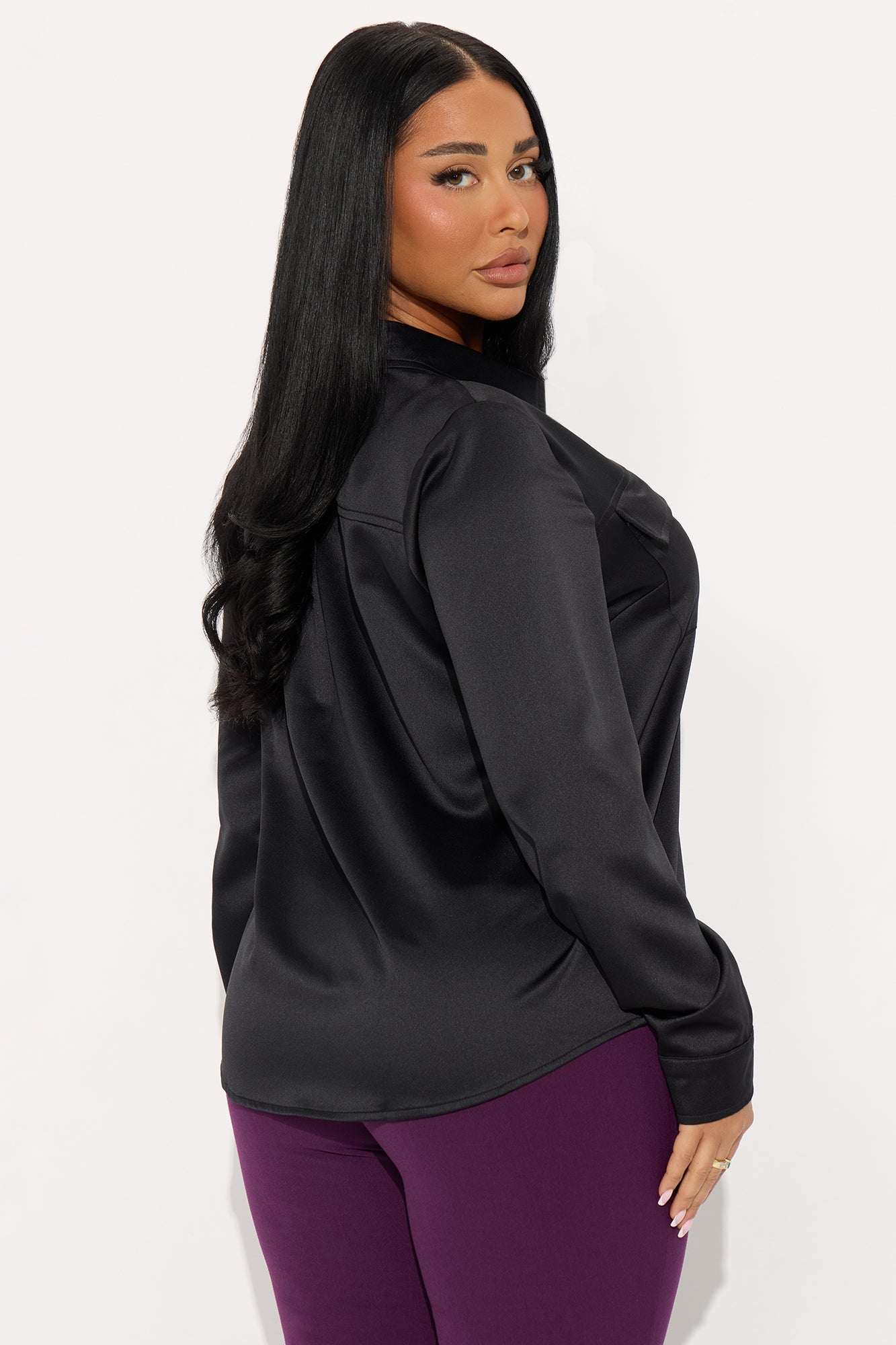 Star Player Satin Shirt - Black