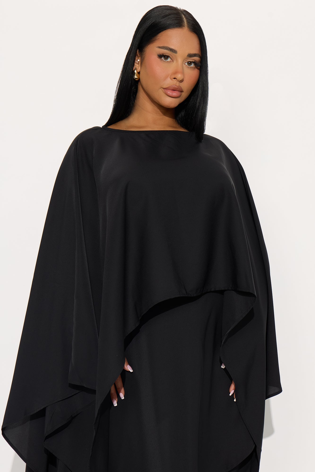 Dramatic Entrance Draped Pant Set - Black