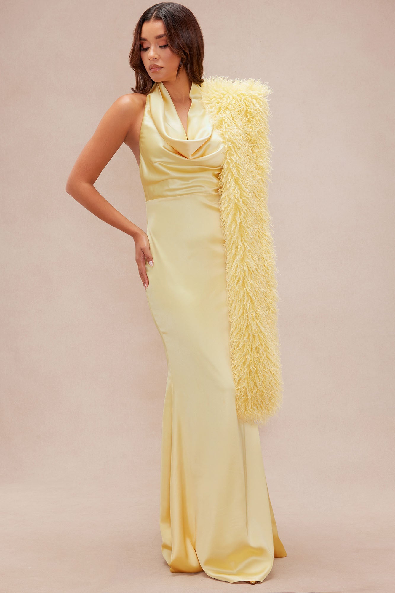 Junie Faux Fur Scarf - Yellow