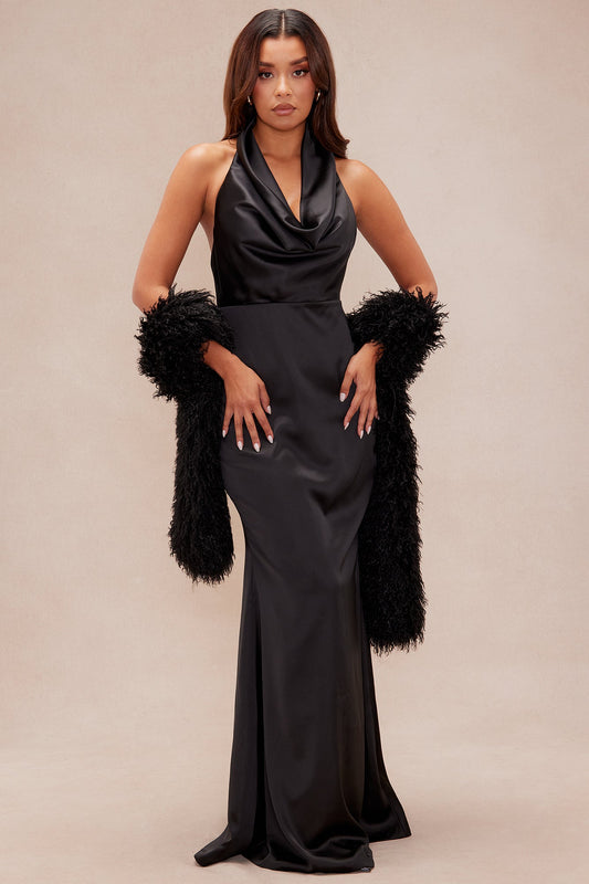 Junie Faux Fur Scarf - Black