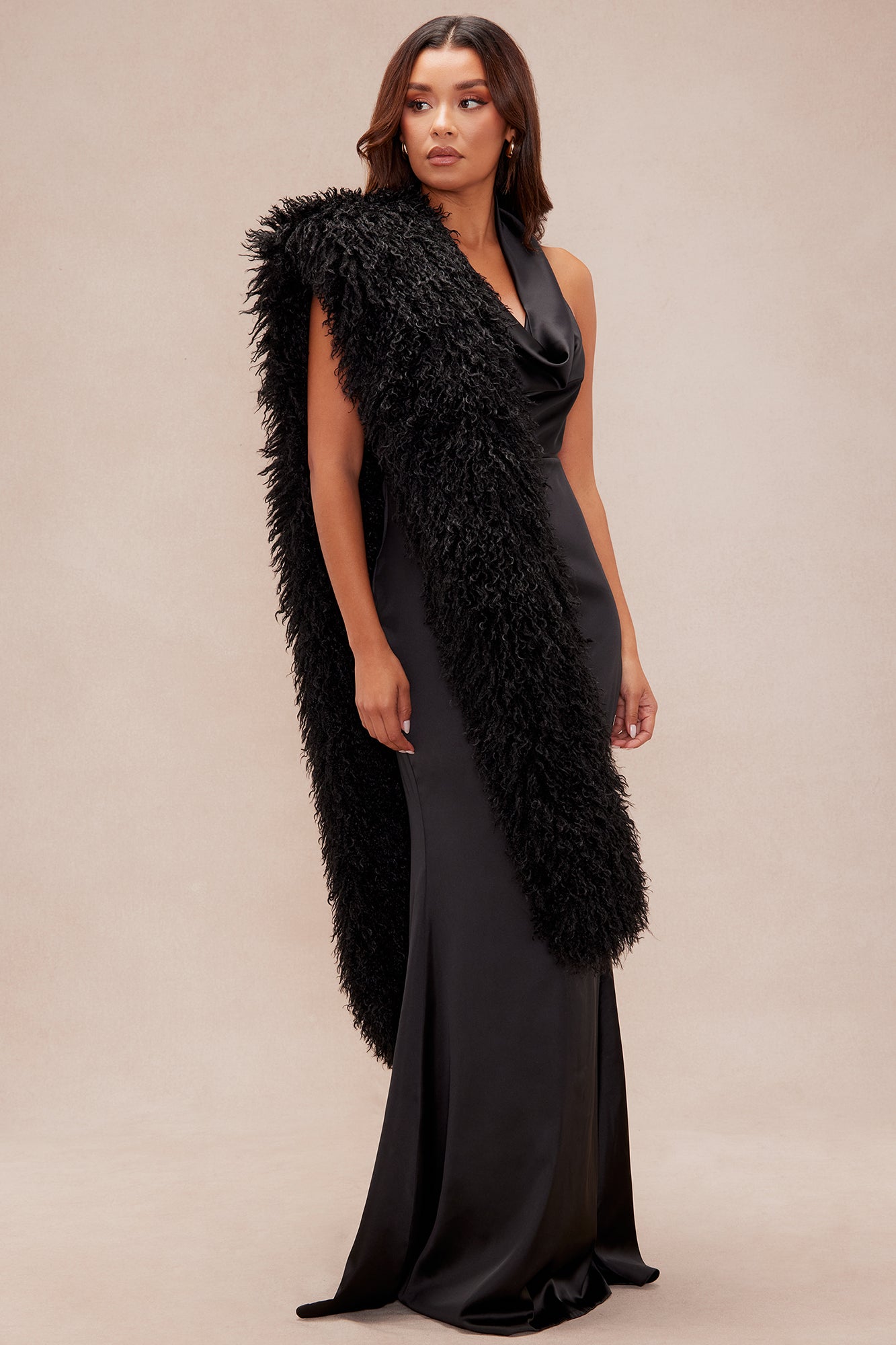 Junie Faux Fur Scarf - Black