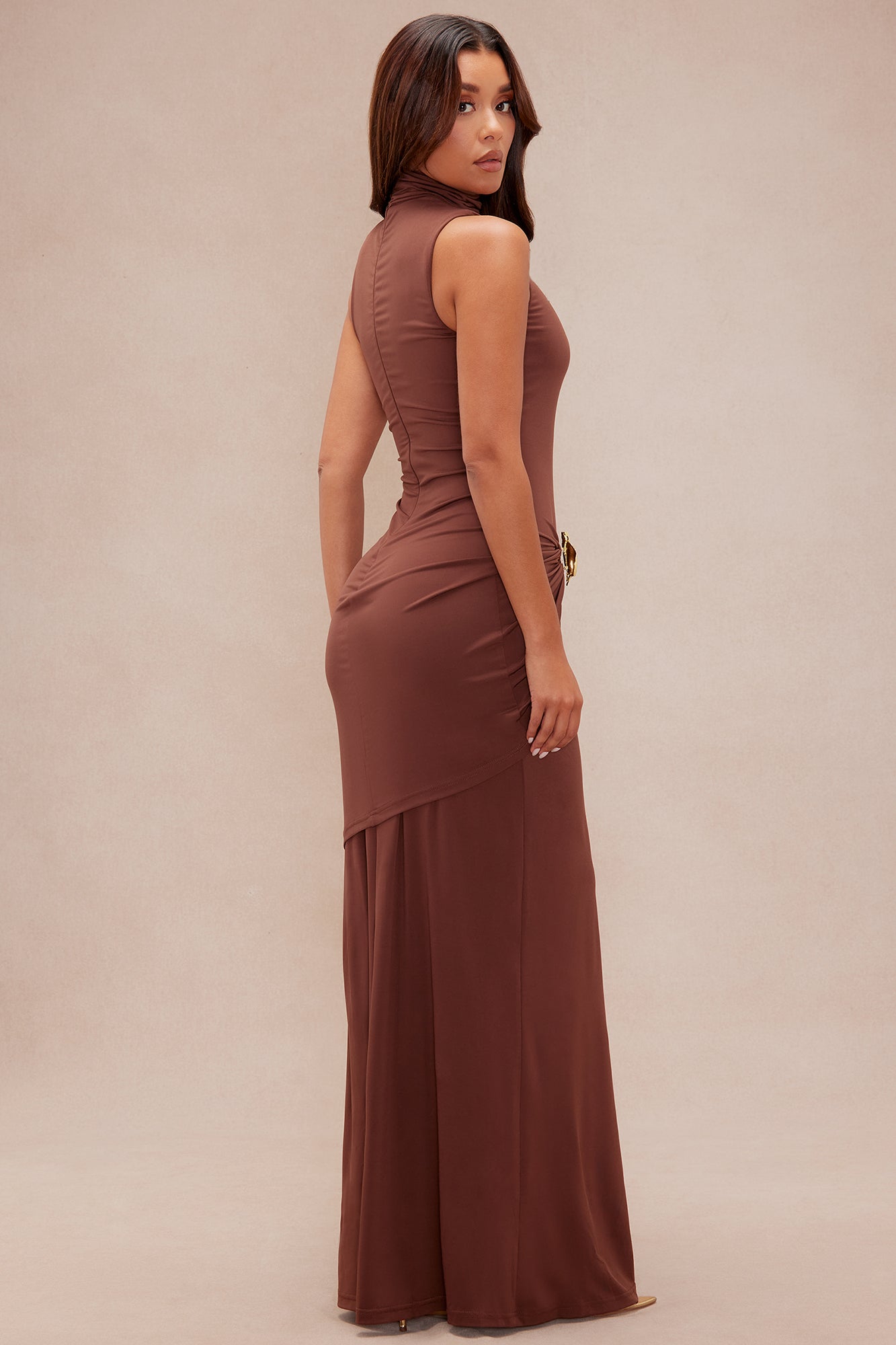 Shay Double Lined Maxi Dress - Chocolate