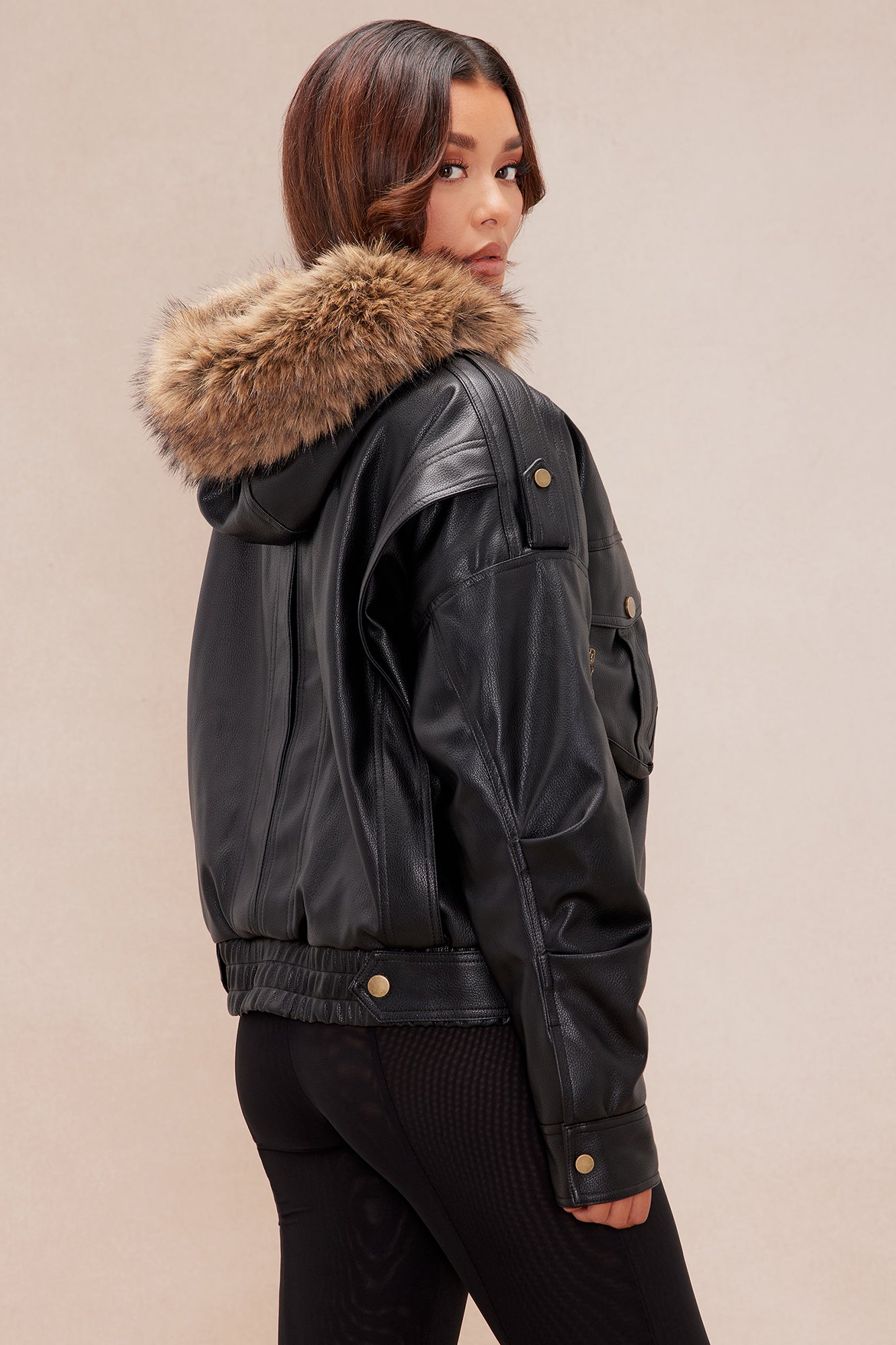 Riding Solo Faux Leather Jacket - Black