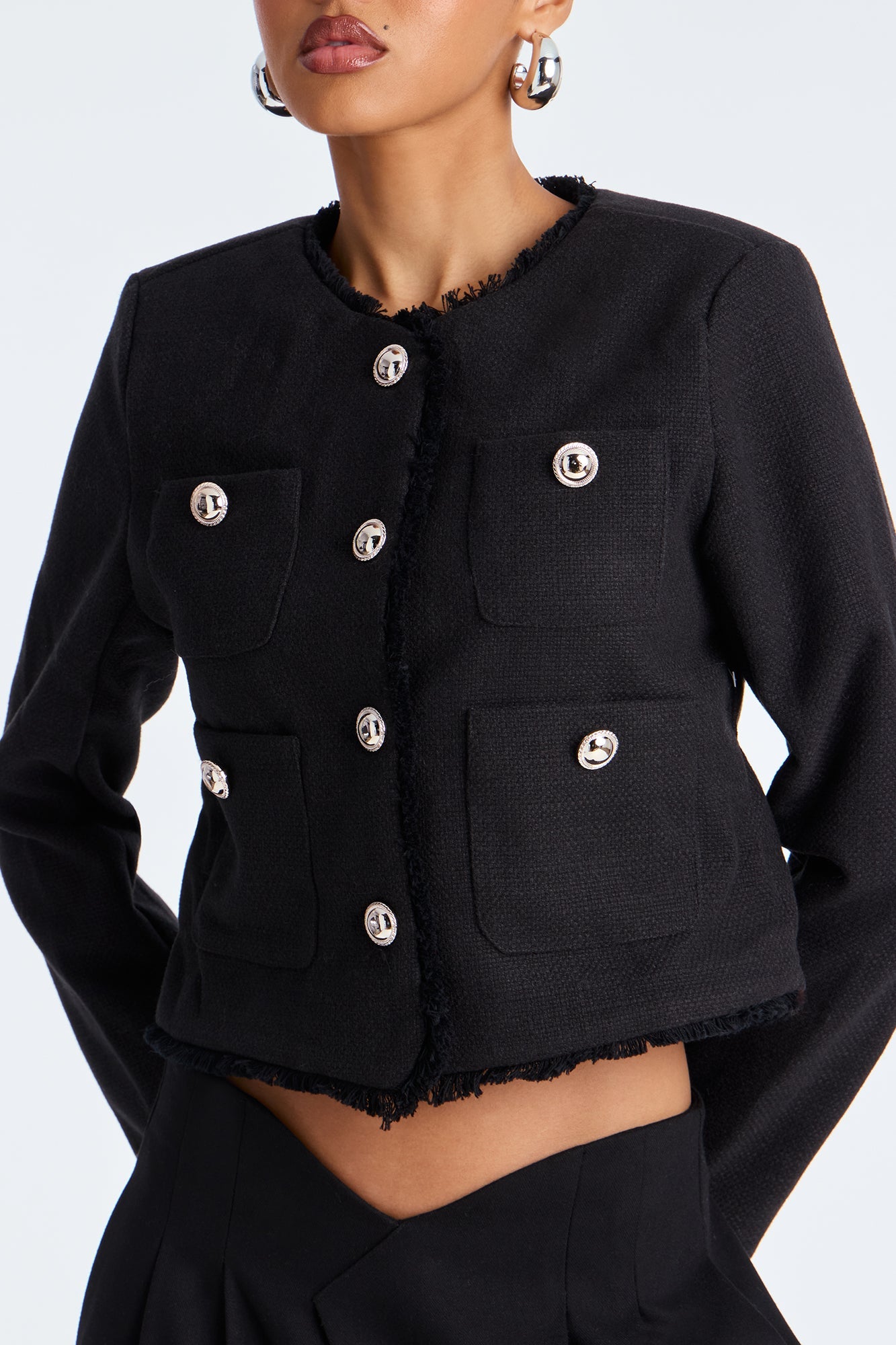 First Lady Tweed Coat - Black