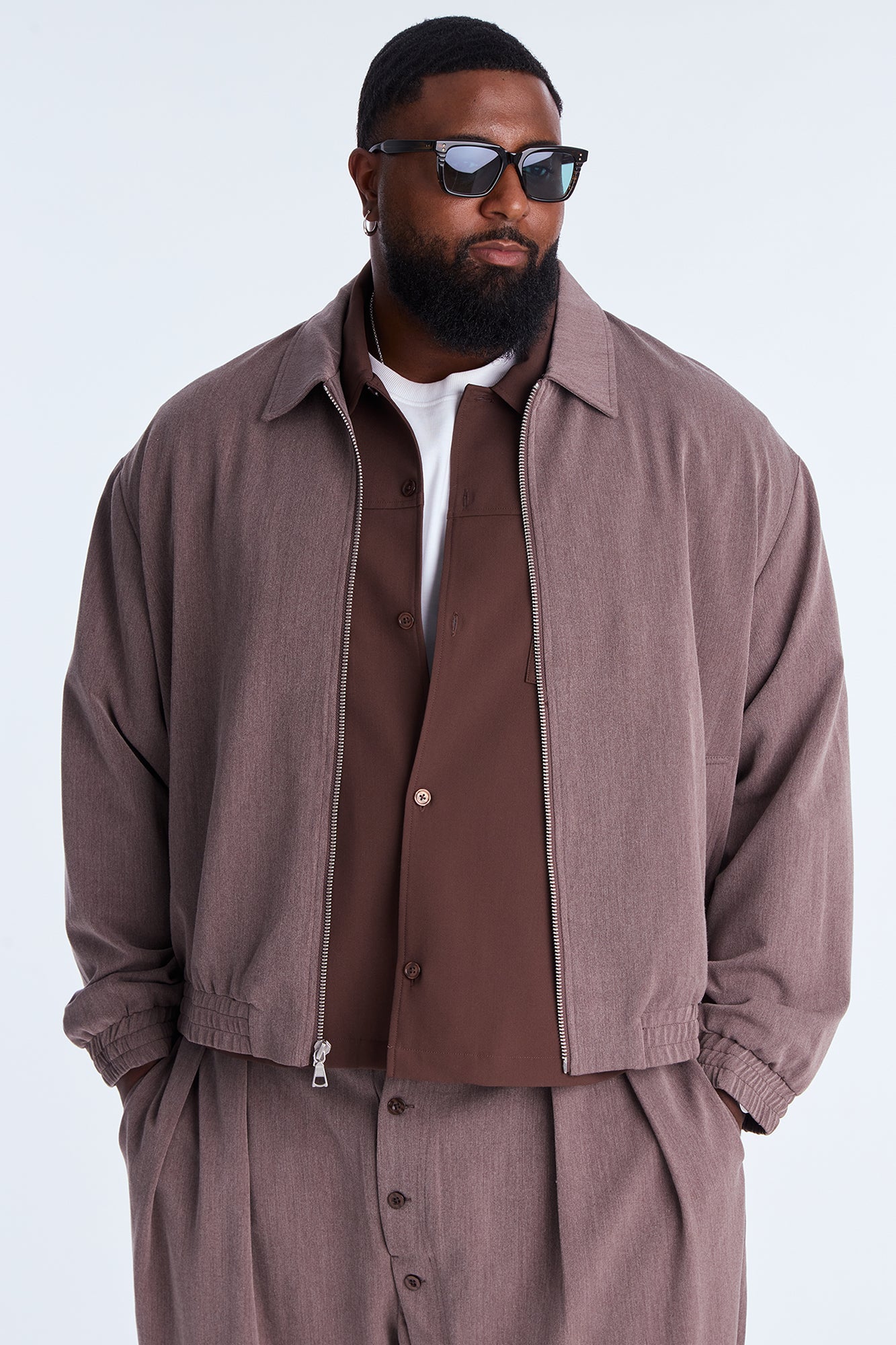 Relaxed Upper East Side Zip Jacket - Brown