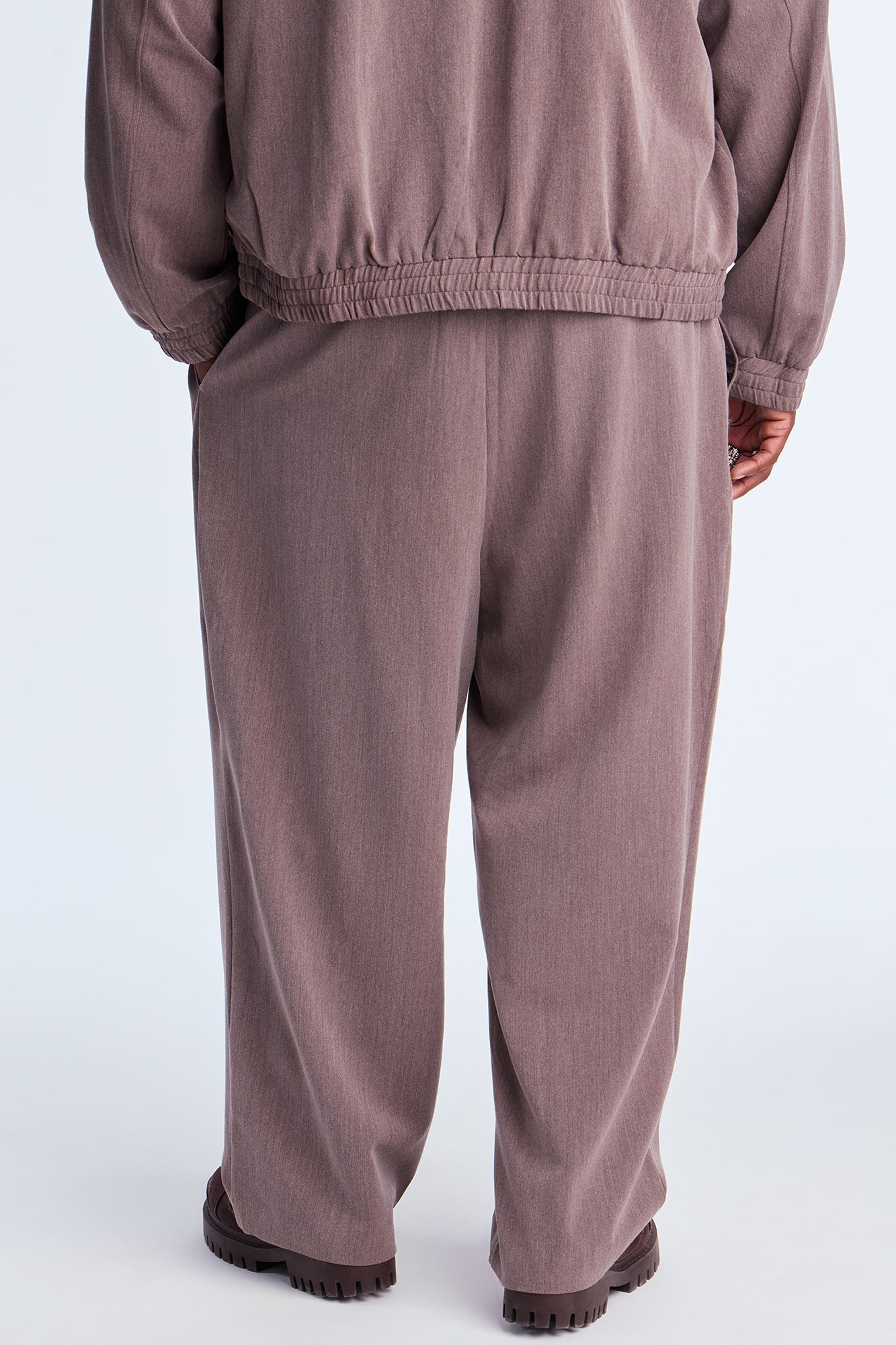 Baggy Upper East Side Asymmetrical Button Trouser - Brown