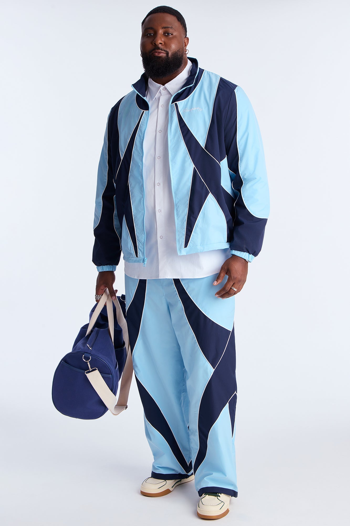 International Champions Color Blocked Windbreaker Jacket - Blue/combo