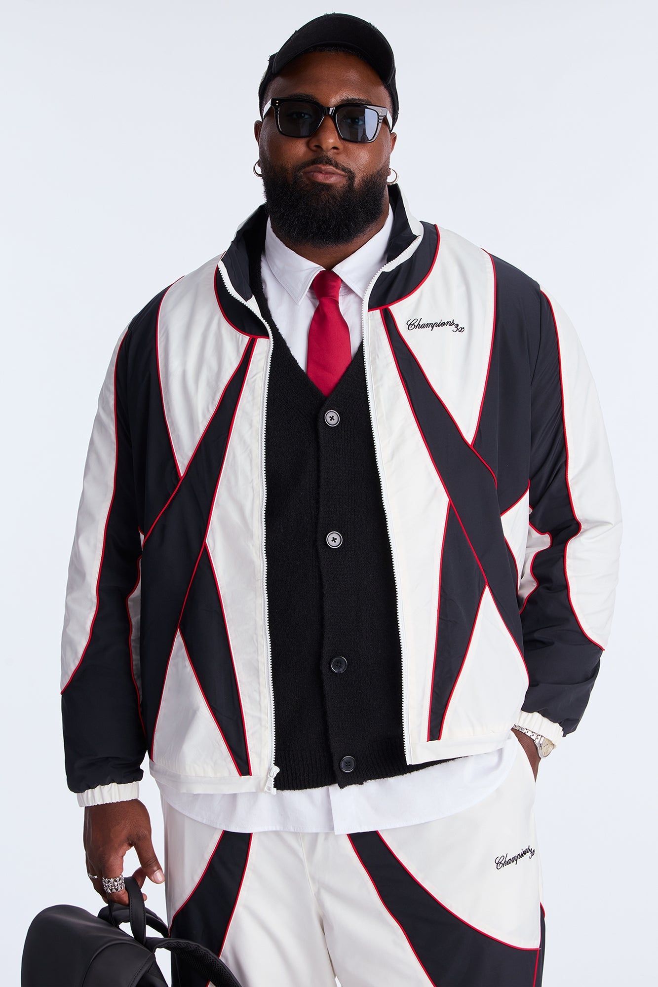 International Champions Color Blocked Windbreaker Jacket - Black/combo