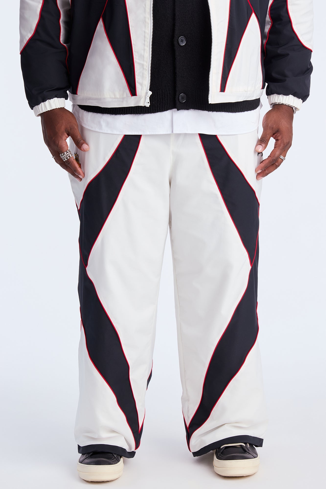 Baggy International Champions Color Blocked Track Pant - Black/White