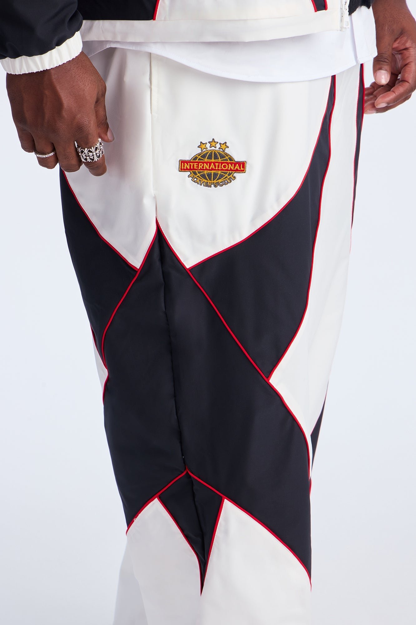 Baggy International Champions Color Blocked Track Pant - Black/White