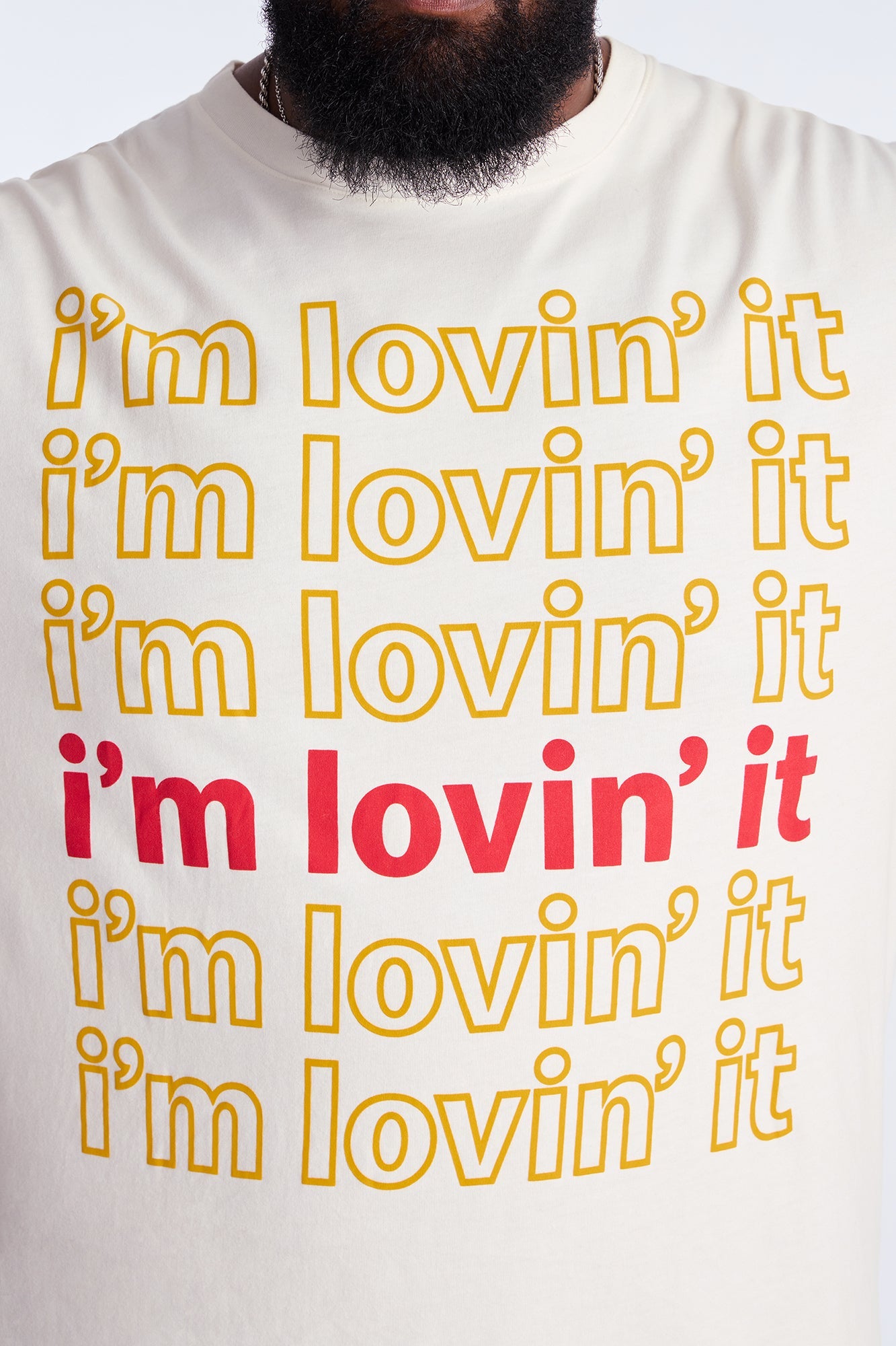 McDonald's I'm Lovin' It Oversized Short Sleeve Tee - White Wash