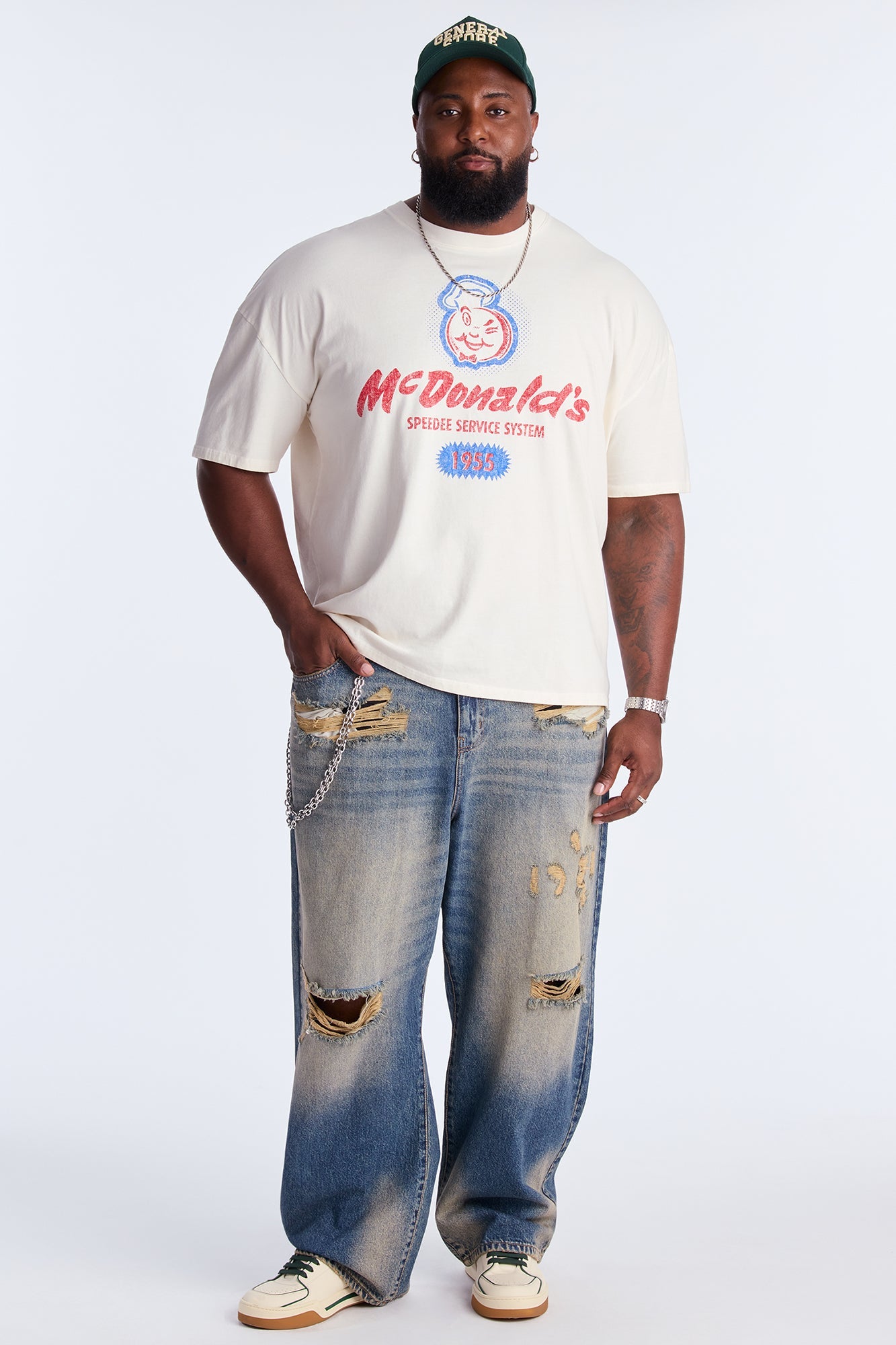 McDonald's Speedee Service Oversized Short Sleeve Tee - Off White