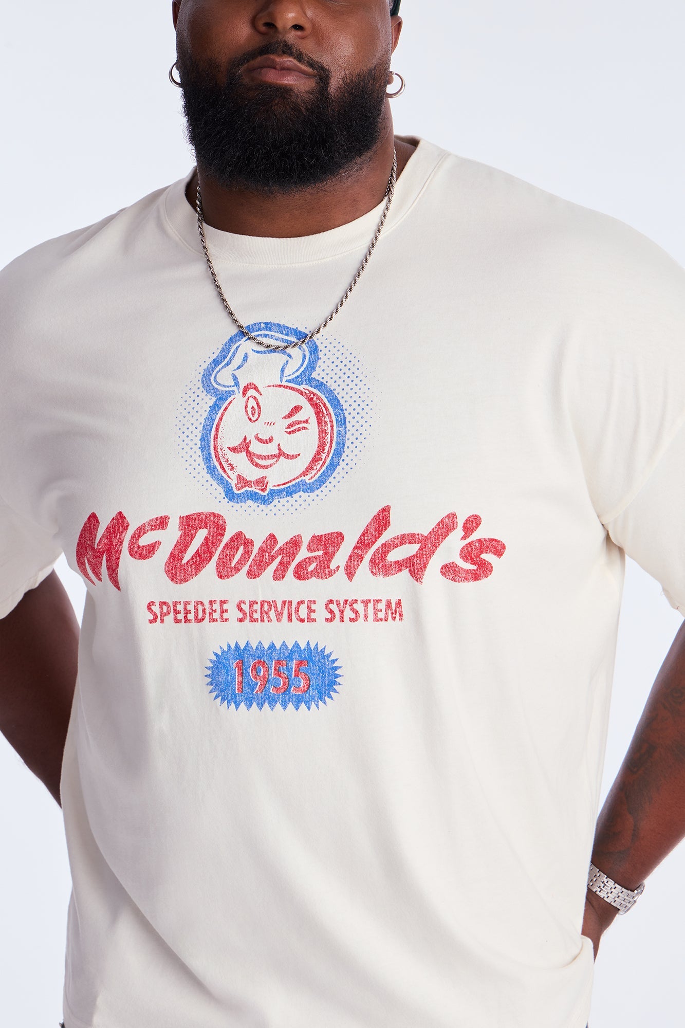McDonald's Speedee Service Oversized Short Sleeve Tee - Off White