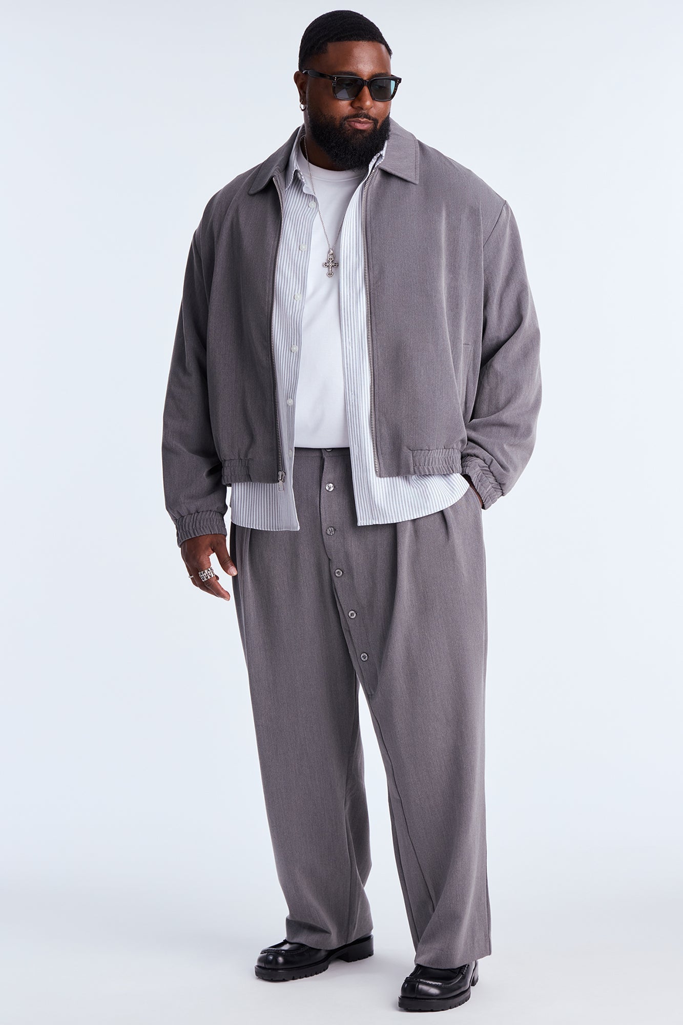 Relaxed Upper East Side Zip Jacket - Charcoal