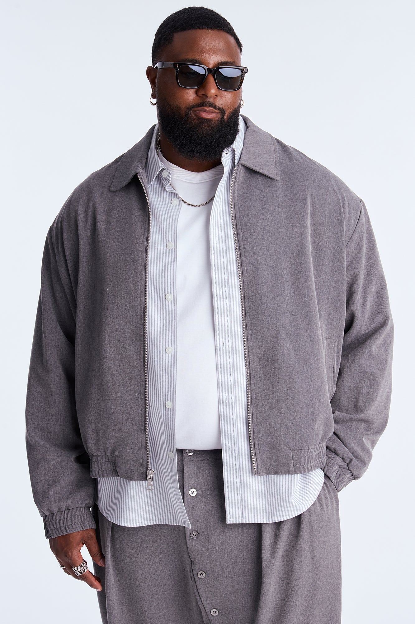 Relaxed Upper East Side Zip Jacket - Charcoal