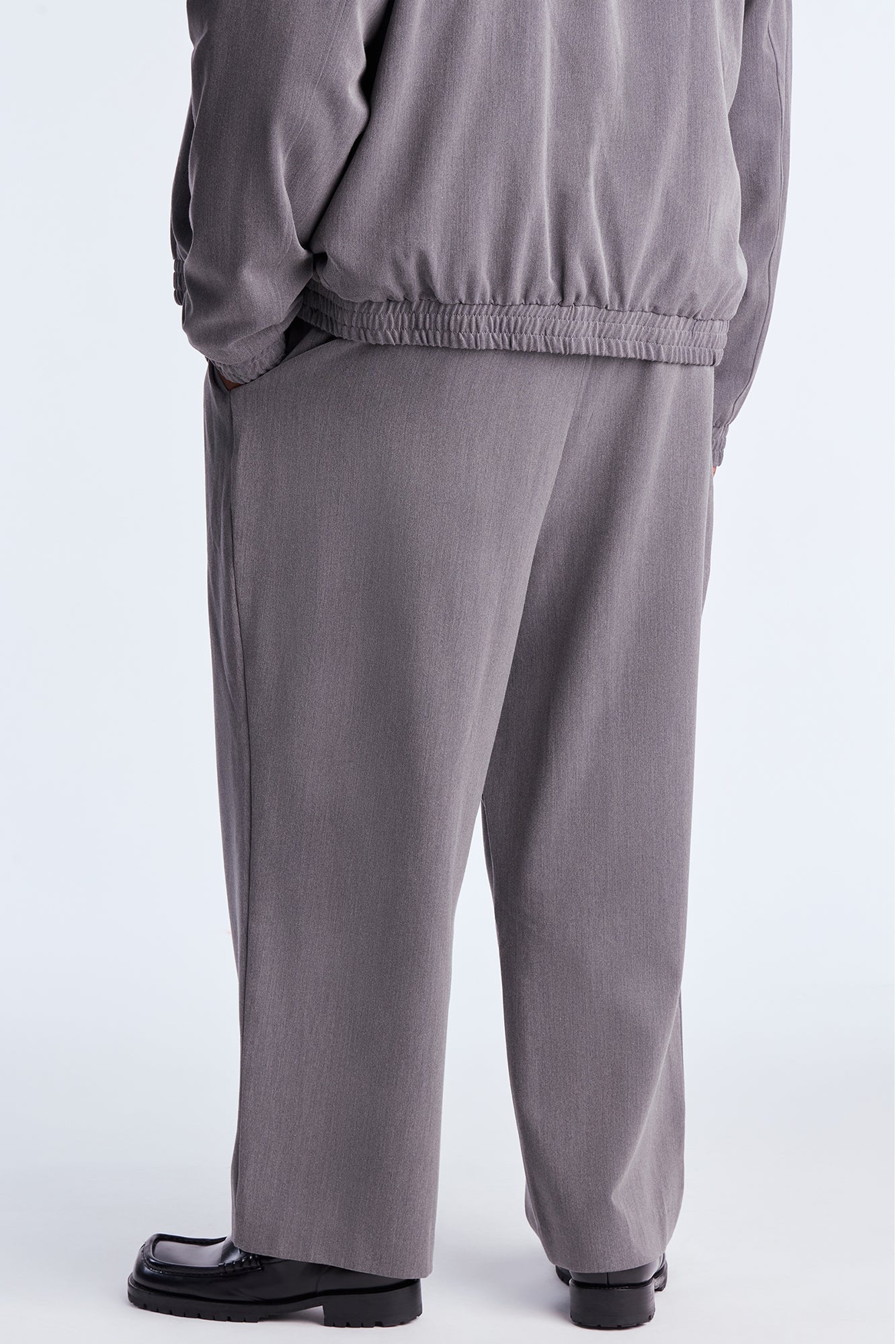 Baggy Upper East Side Asymmetrical Button Trouser - Charcoal