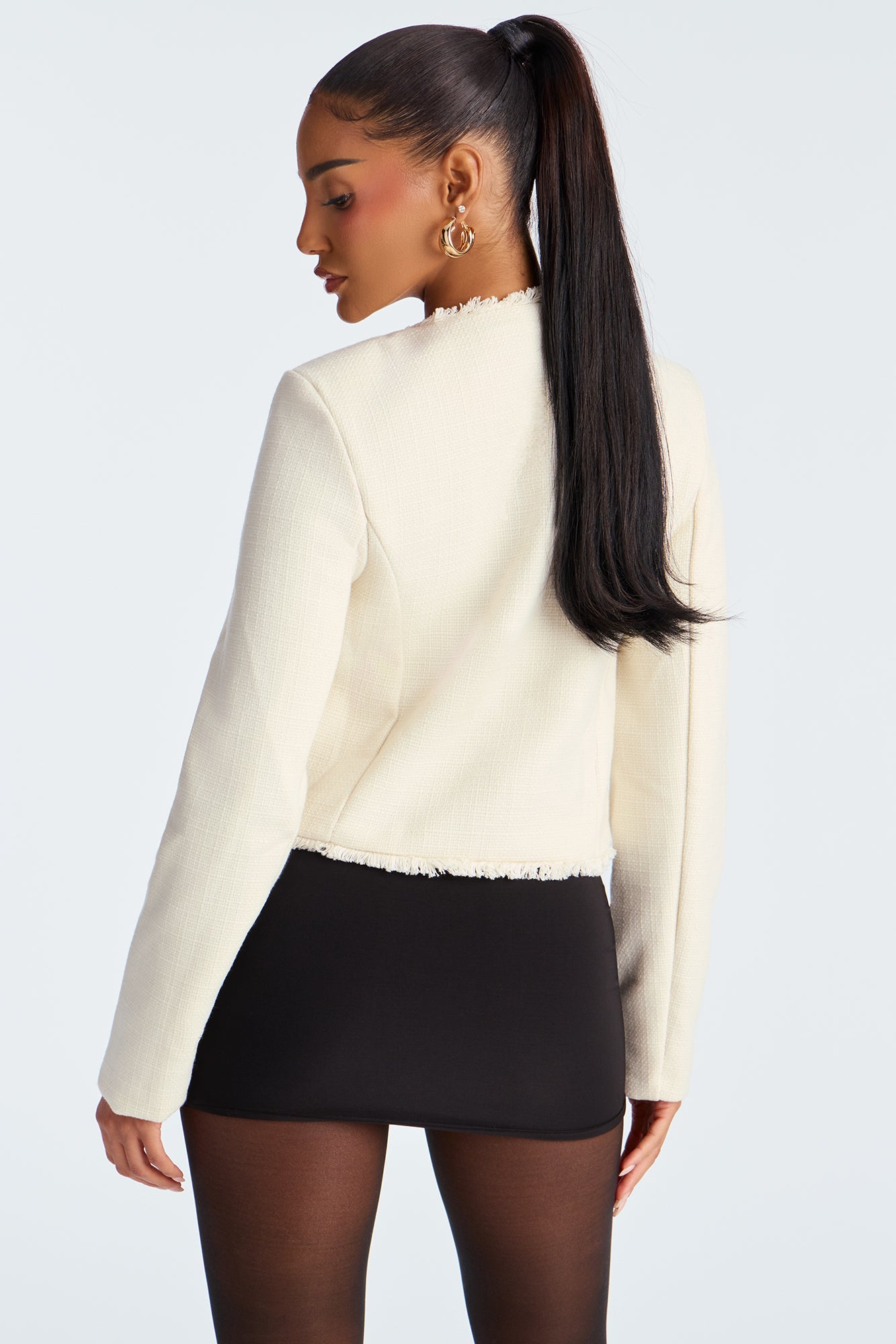 First Lady Tweed Coat - Cream