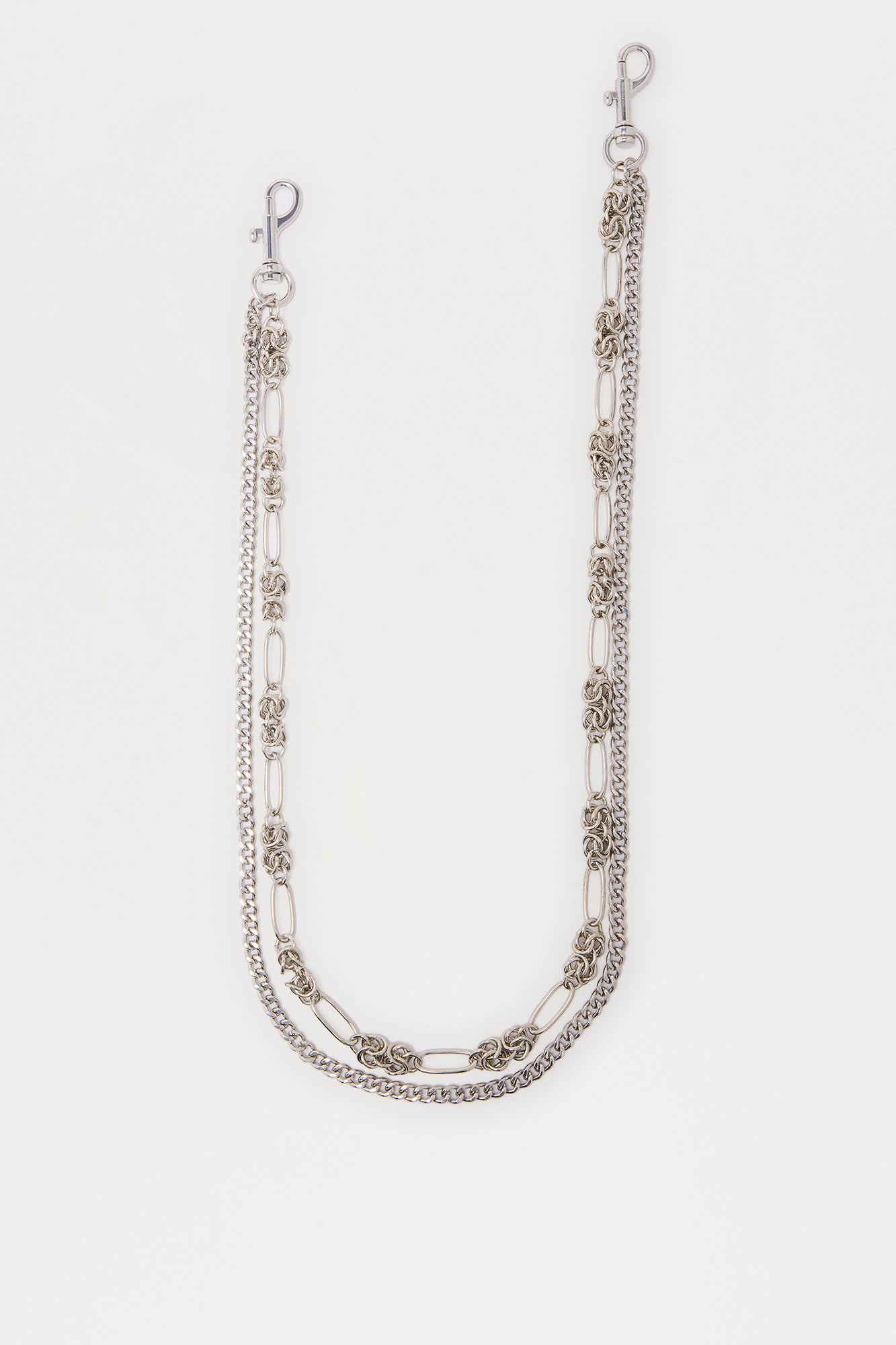 Front Row Stacked Pant Chain - Silver