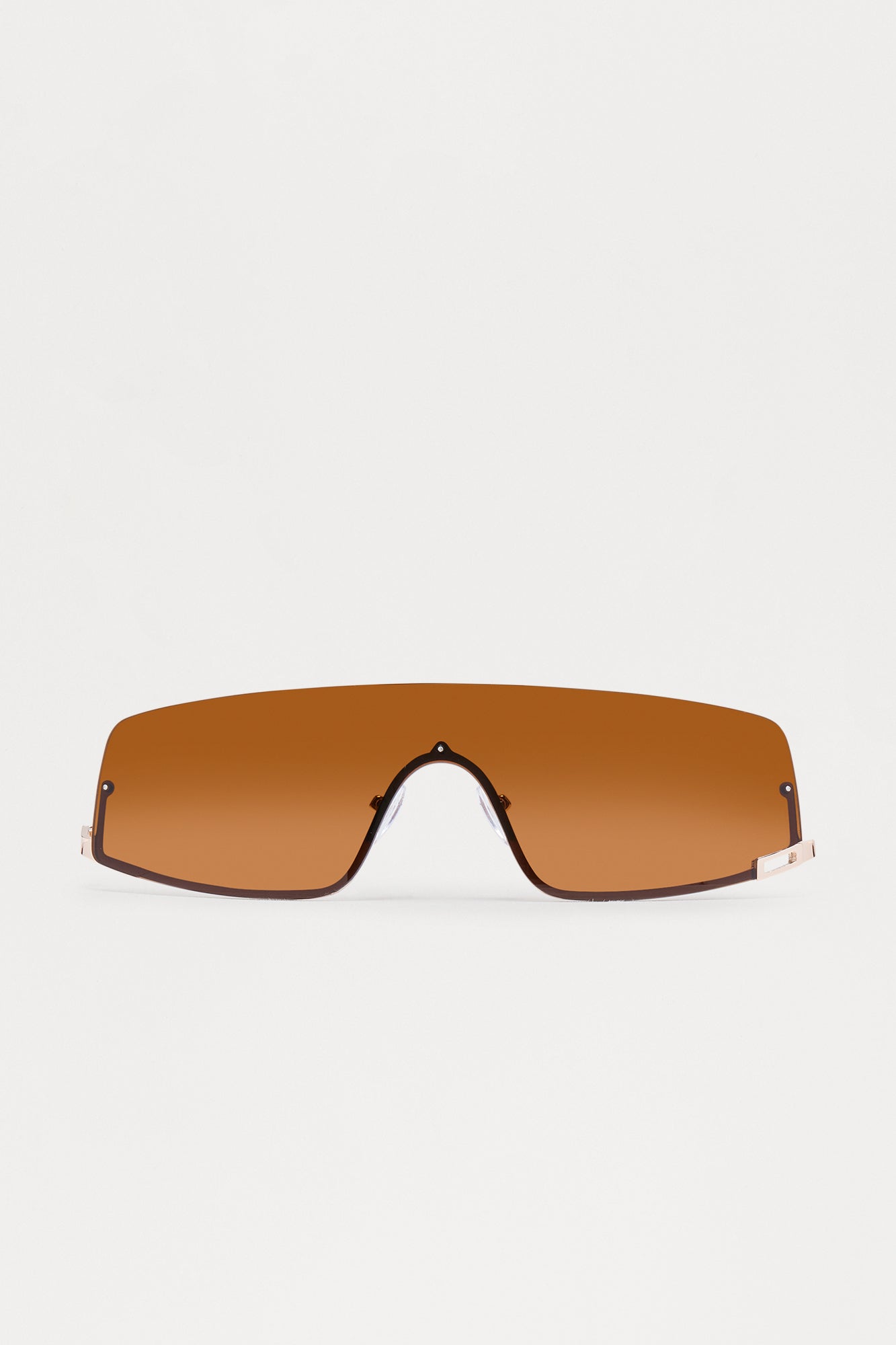 Next Up Shield Metal Frame Sunglasses - Gold/Brown