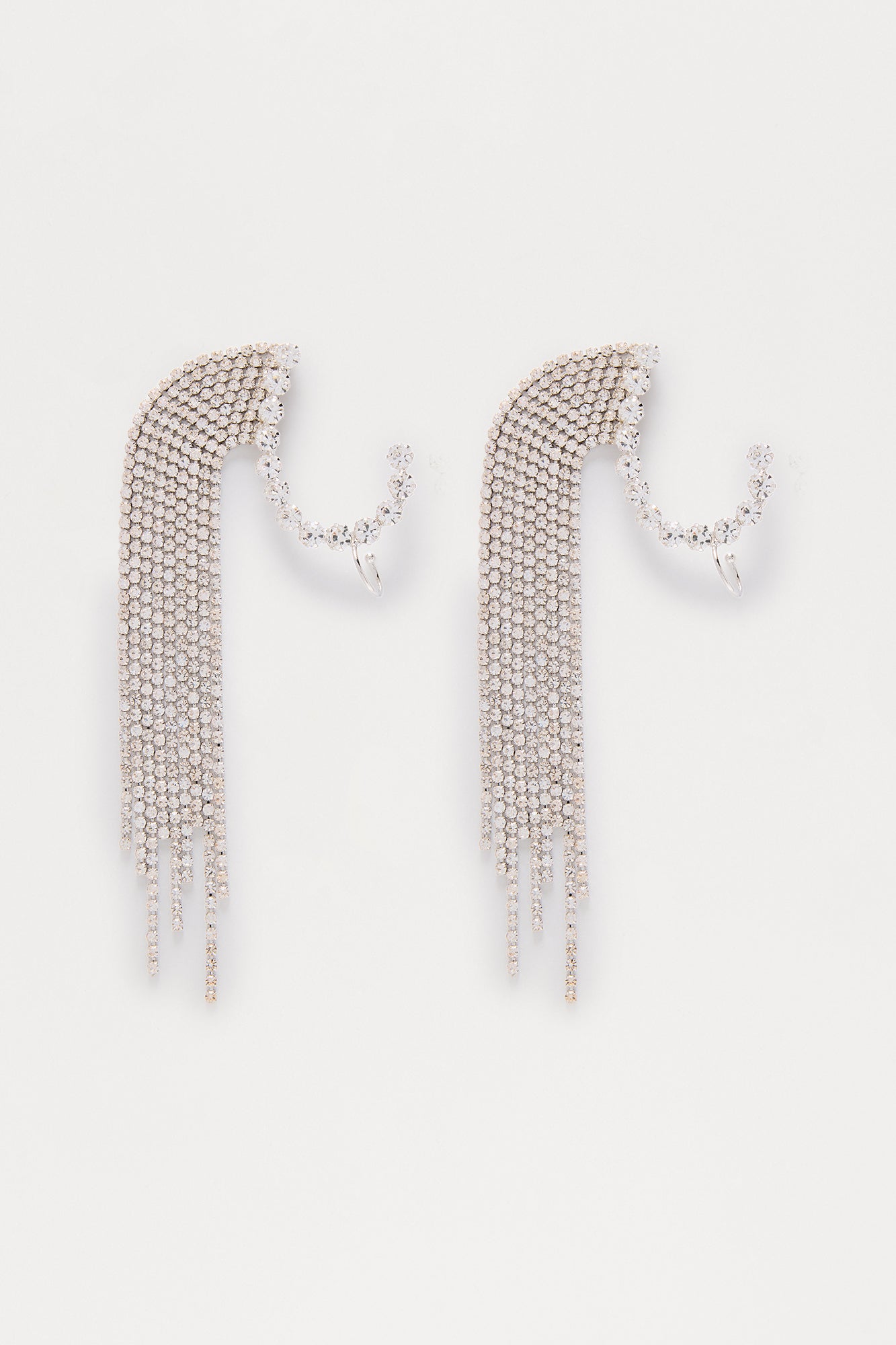 First Glance Rhinestone Ear Cuff Set - Silver