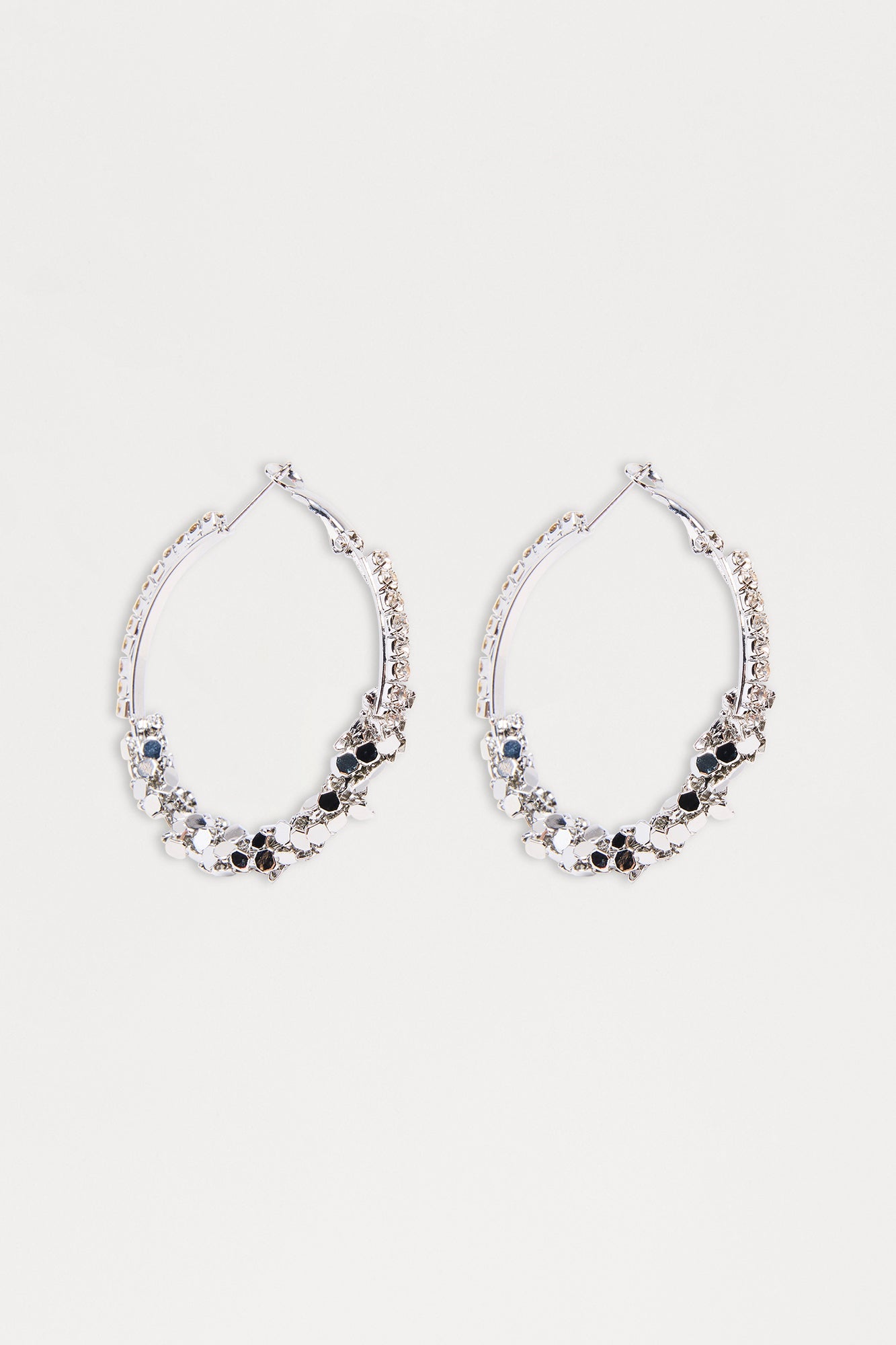 Glitz Loop Hoop Earrings - Silver
