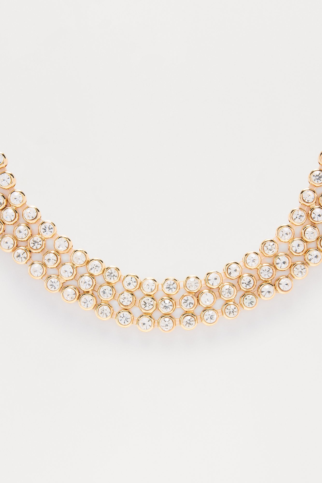 Cocktail Hour Rhinestone Choker Necklace - Gold