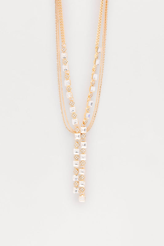 Doll Up Rhinestone Choker Necklace - Gold