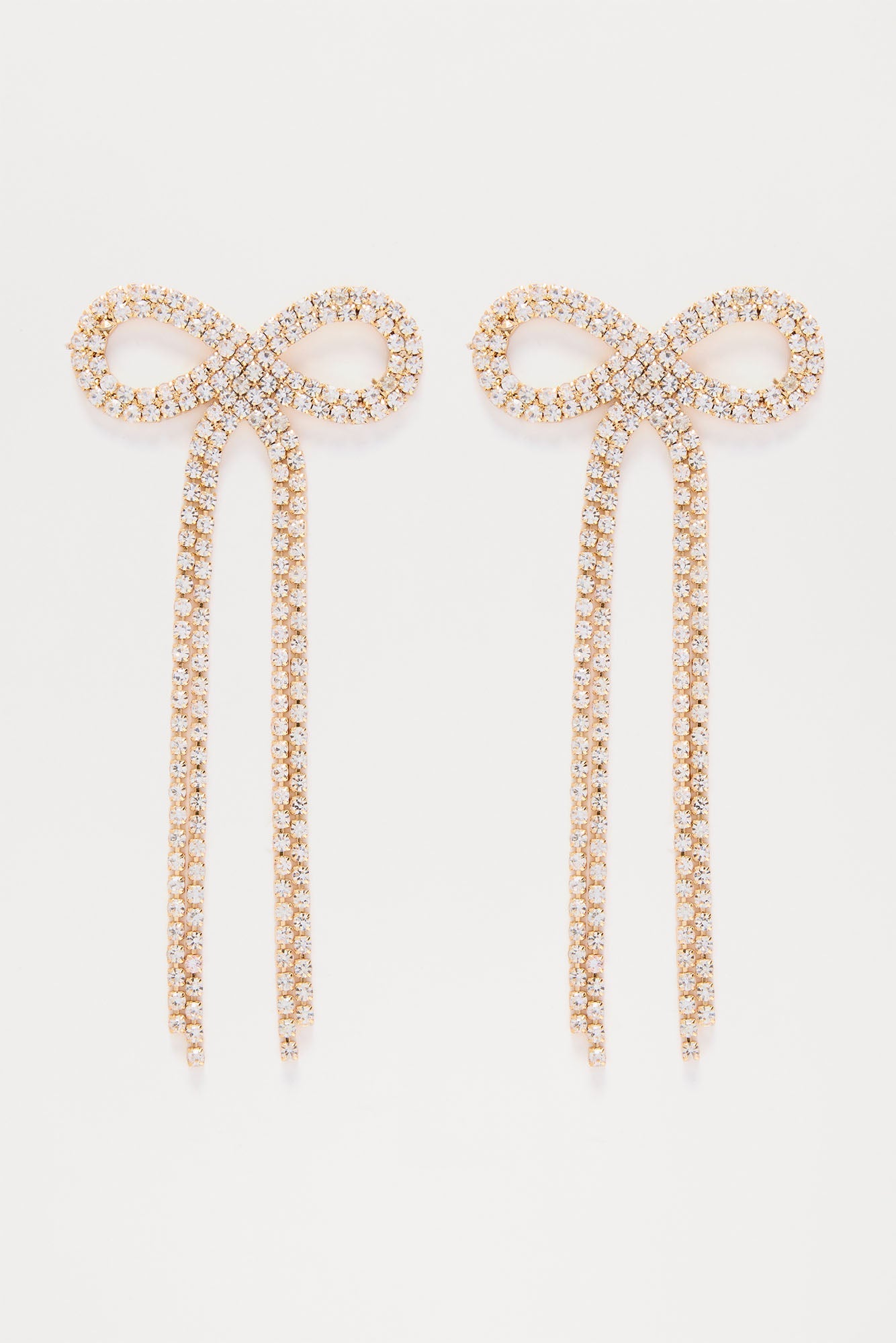 Twinkle Tied Bow Drop Earrings - Gold