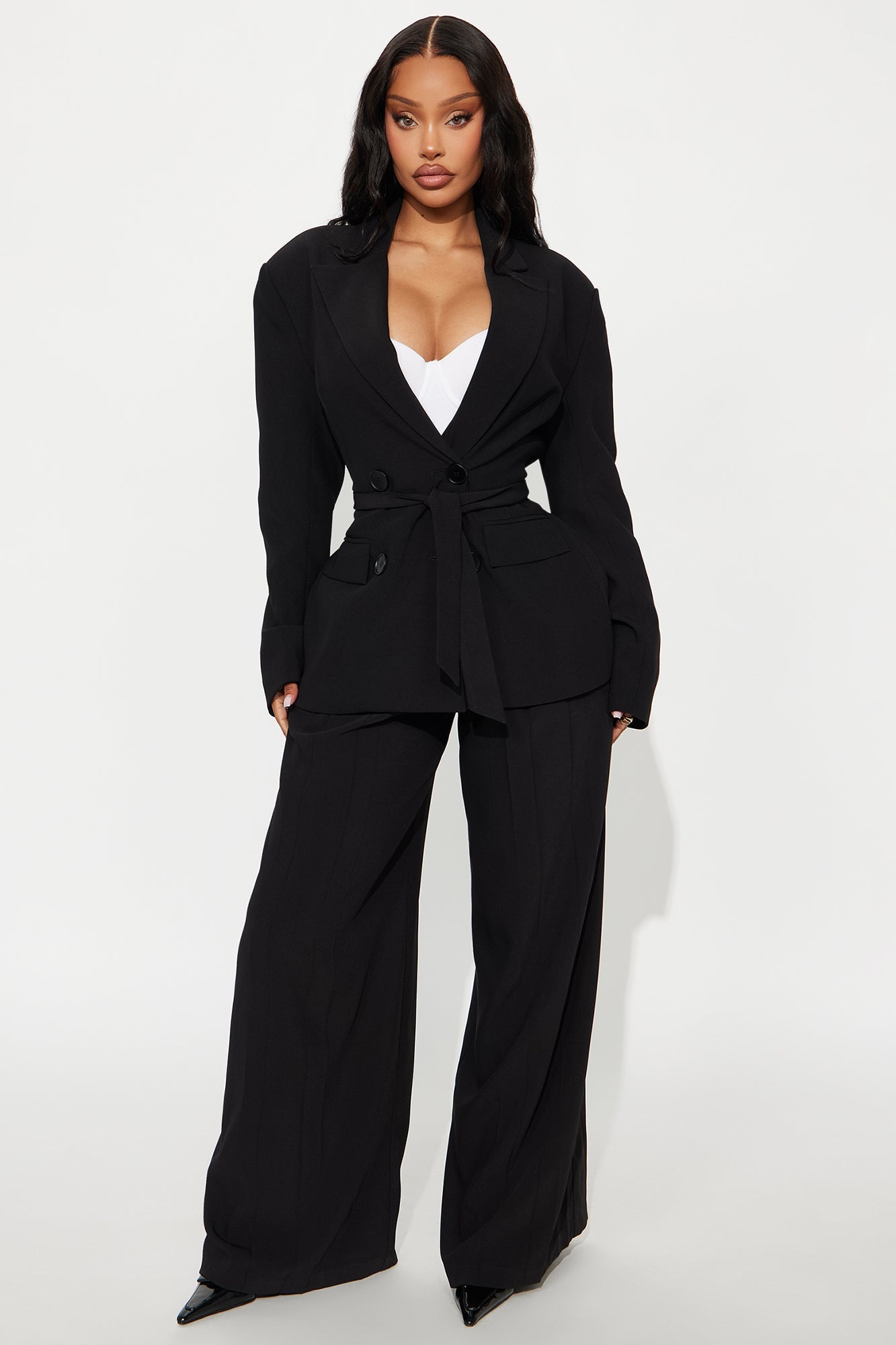 End Of Time Double Breasted Blazer - Black