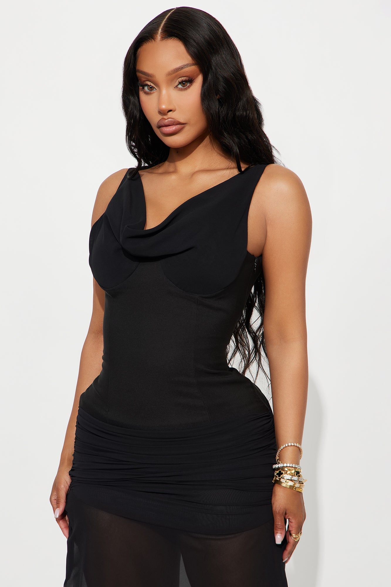 Love Language Drop Waist Maxi Dress - Black