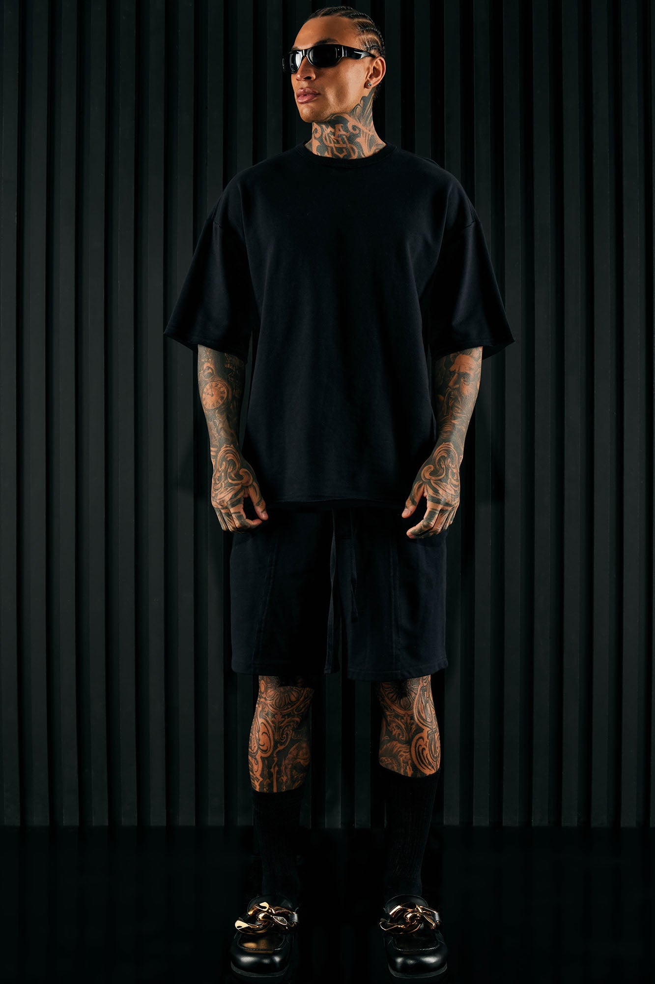 I Like How It Looks Oversized Terry Short Sleeve Tee - Black