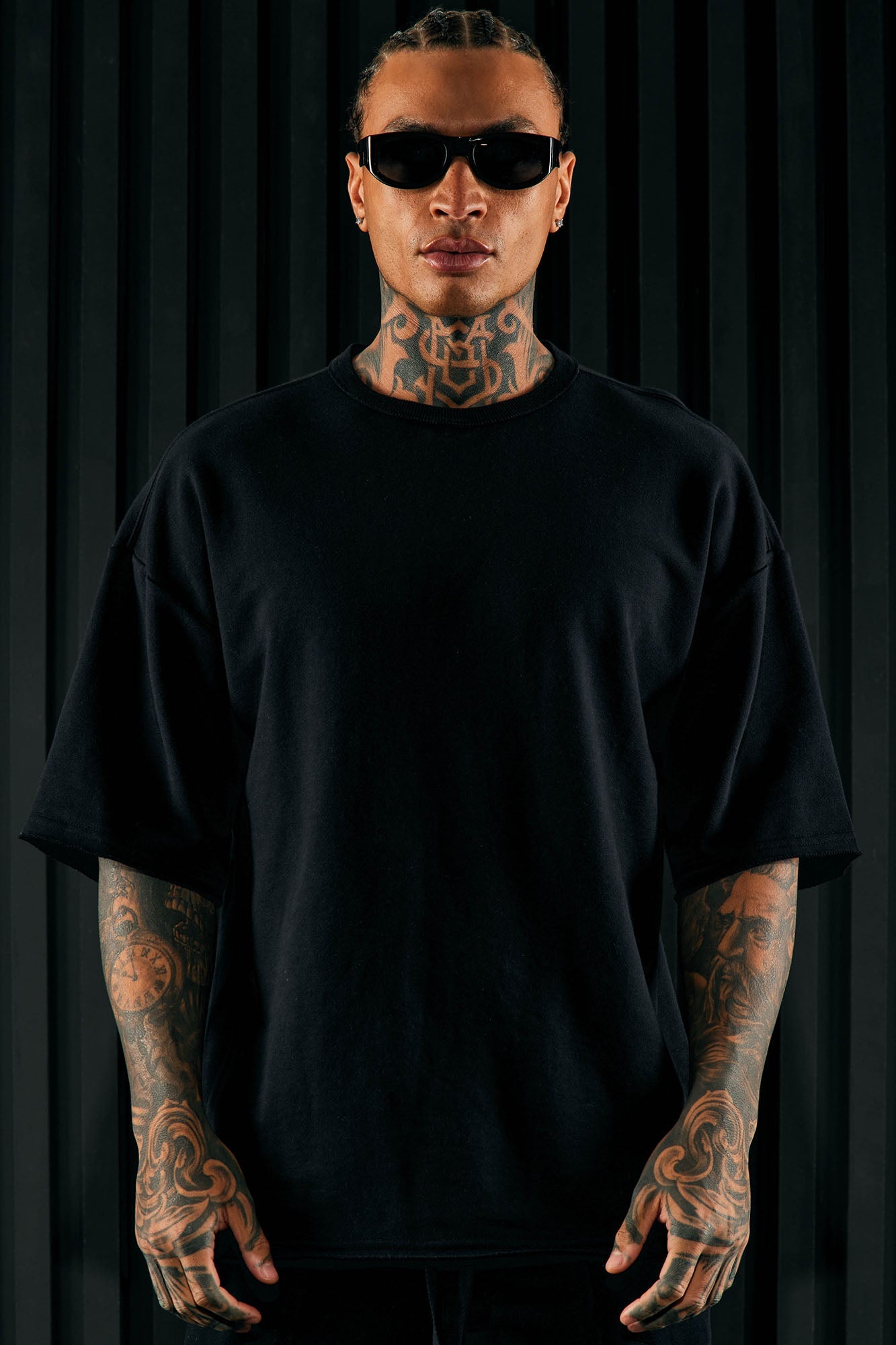 I Like How It Looks Oversized Terry Short Sleeve Tee - Black