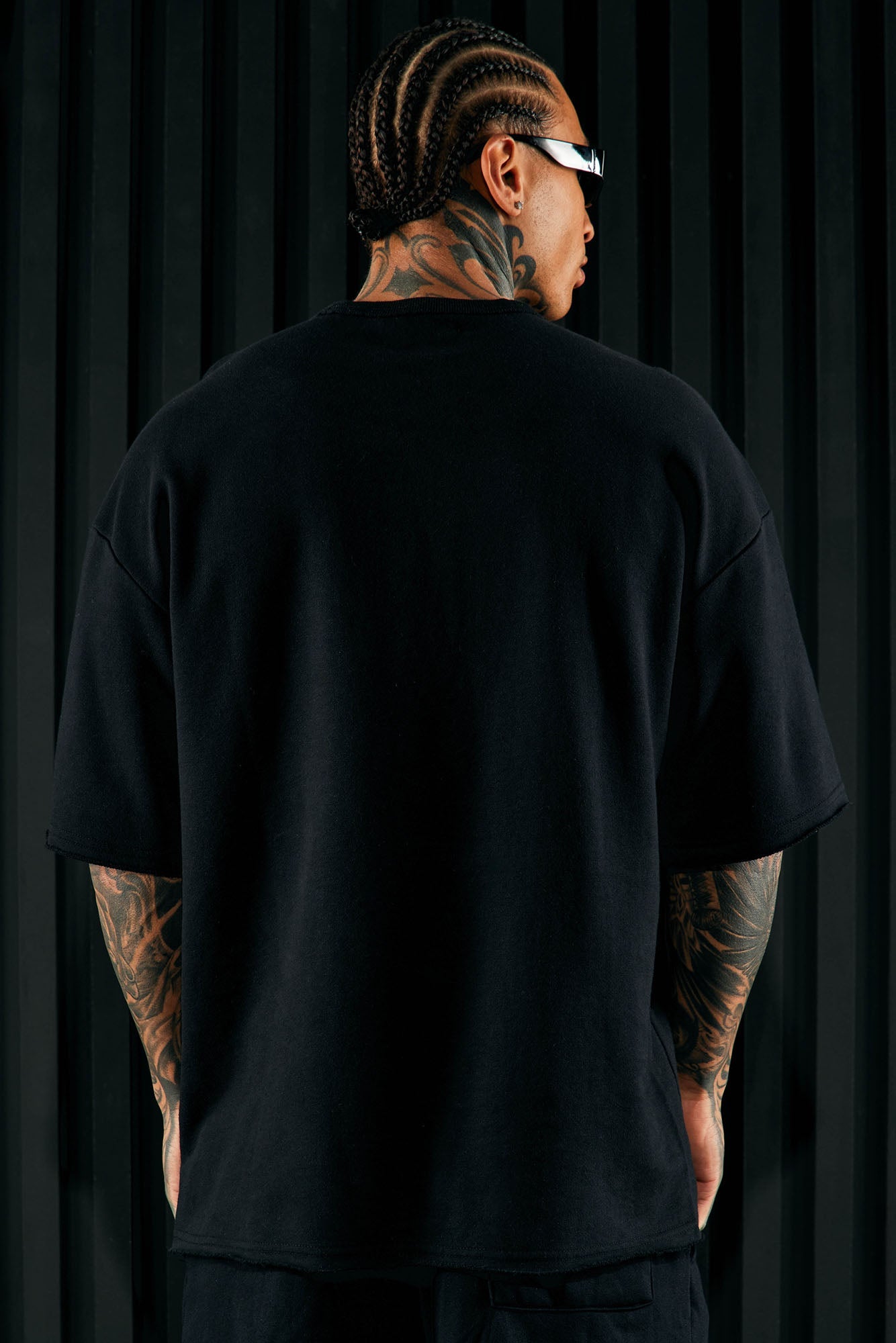 I Like How It Looks Oversized Terry Short Sleeve Tee - Black
