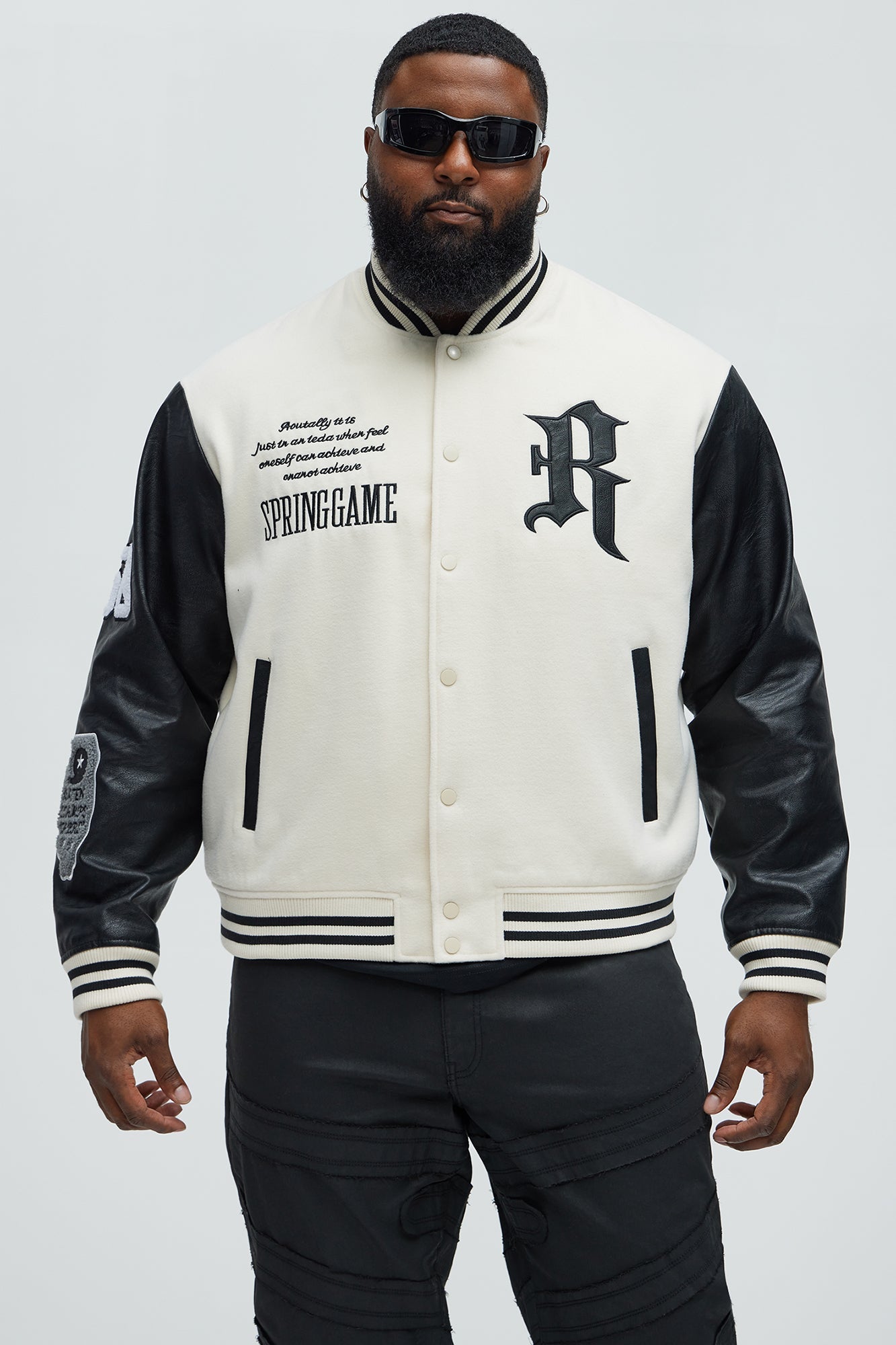 Spring Game Varsity Jacket - Cream