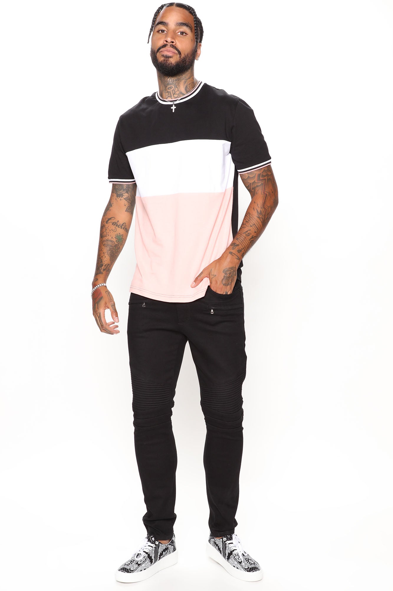 Like That Short Sleeve Tee - Pink/combo