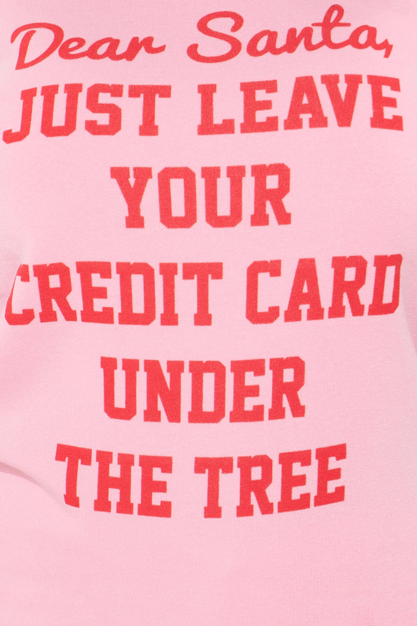 Santa's Credit Card Crew Neck PJ Jogger Set - Pink/combo