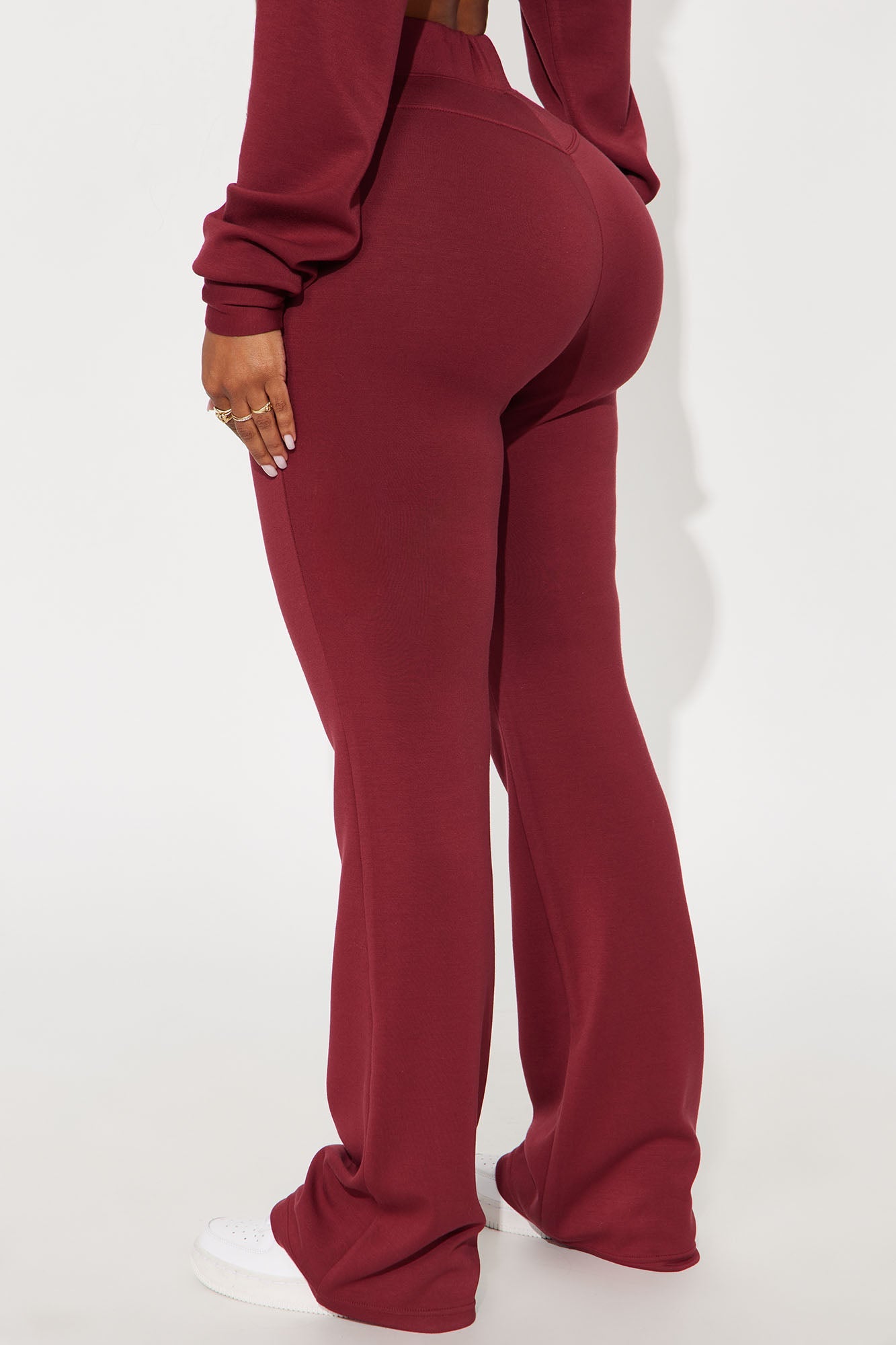 Sabrina Ultra Soft Flare Sweatpant - Burgundy