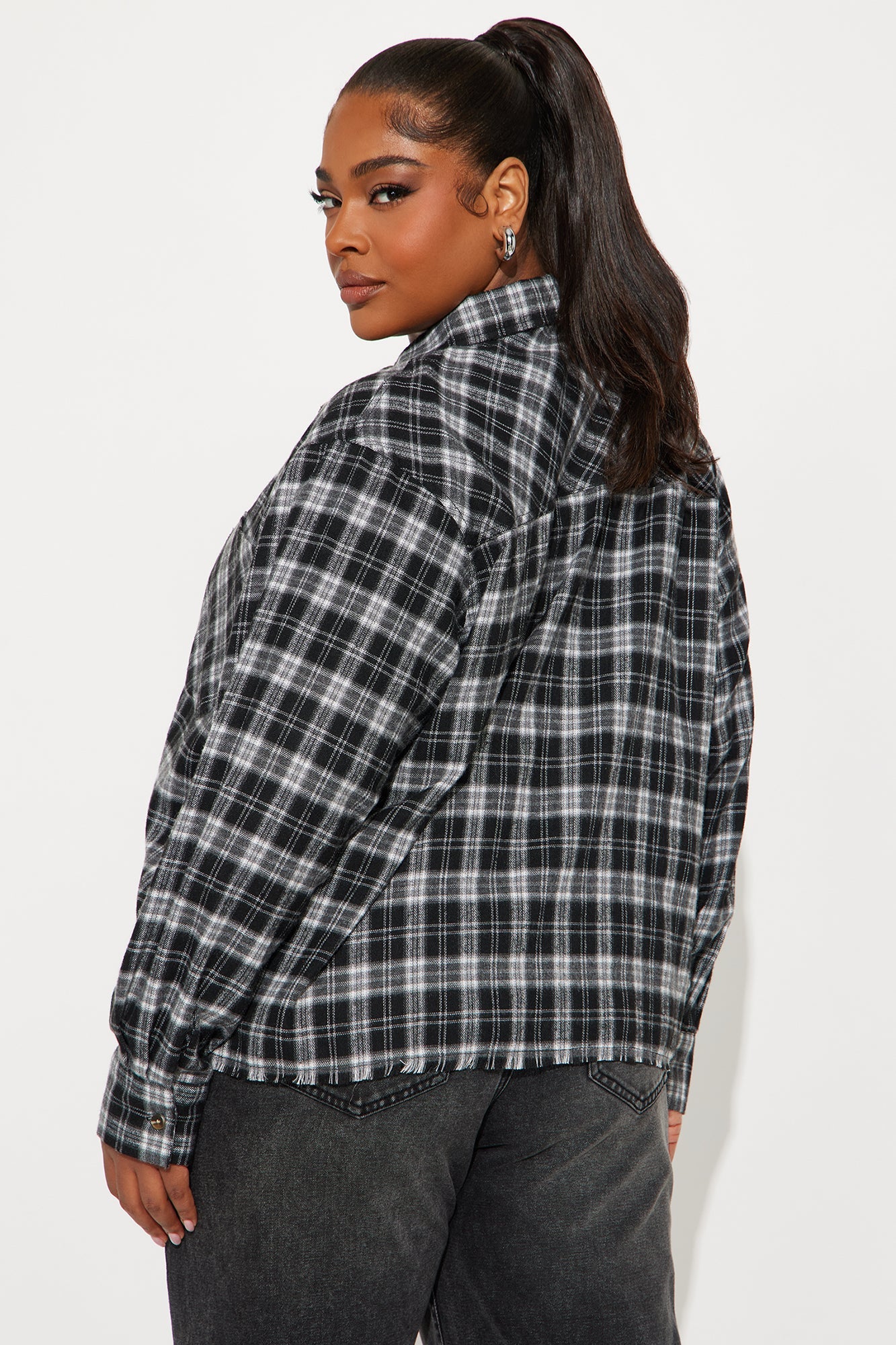 Downtown Drive Plaid Flannel Shirt - Black/combo