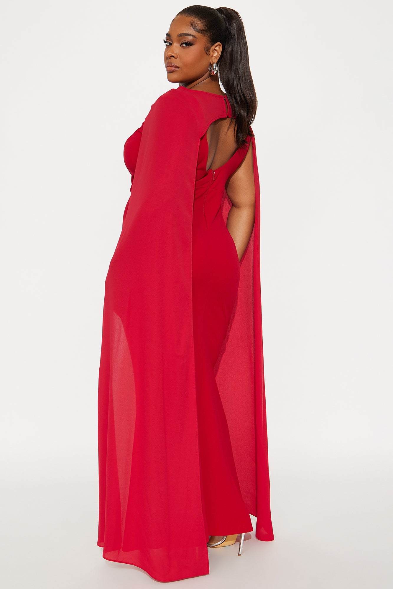 Soft Hearts Maxi Gown - Red