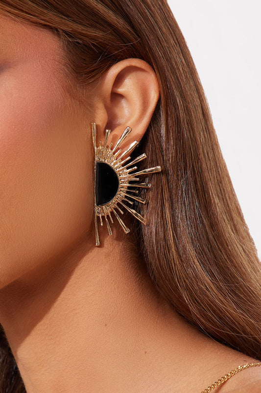 Sun Gazing Earrings - Black/Gold
