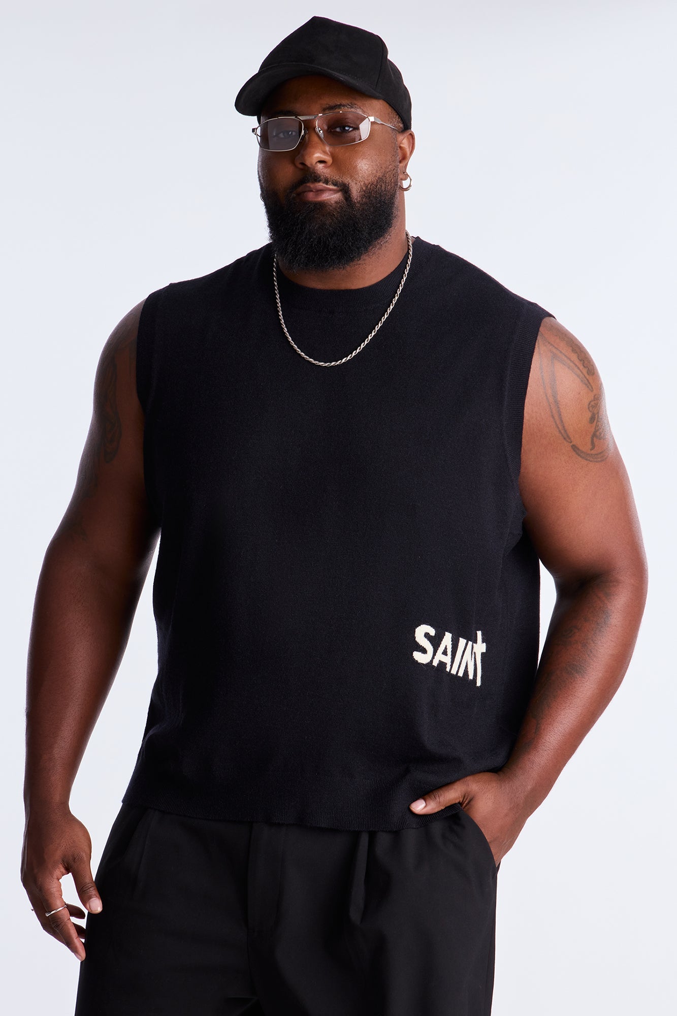 Relaxed Saint Sweater Vest - Black/combo