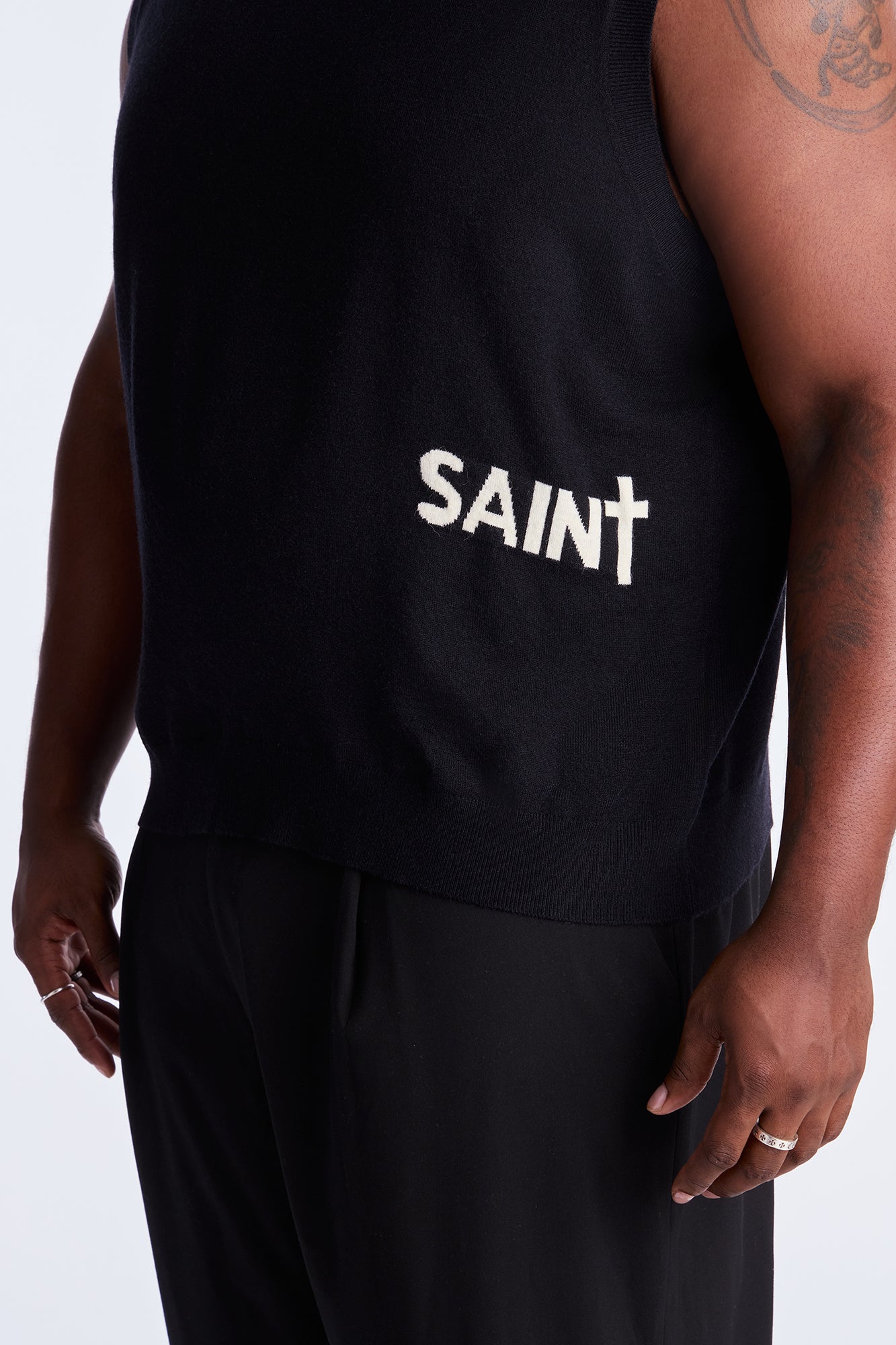 Relaxed Saint Sweater Vest - Black/combo