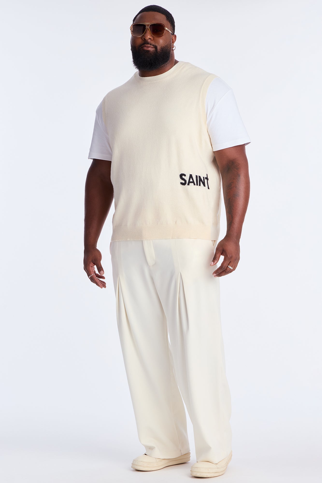 Relaxed Saint Sweater Vest - Cream/combo