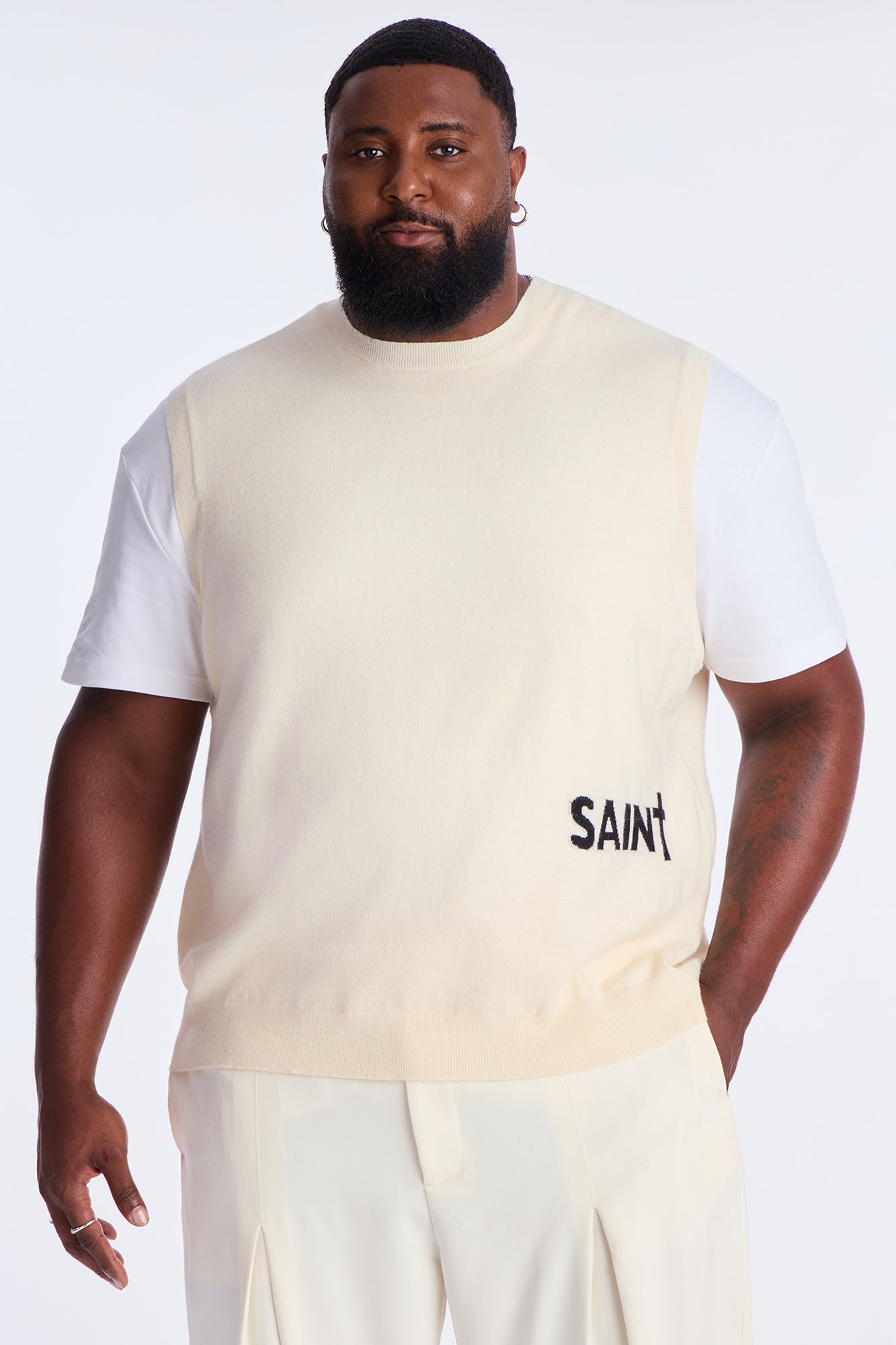 Relaxed Saint Sweater Vest - Cream/combo