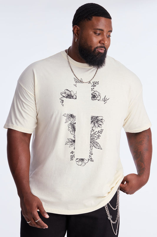 Blessed Flowers Short Sleeve Tee - Natural