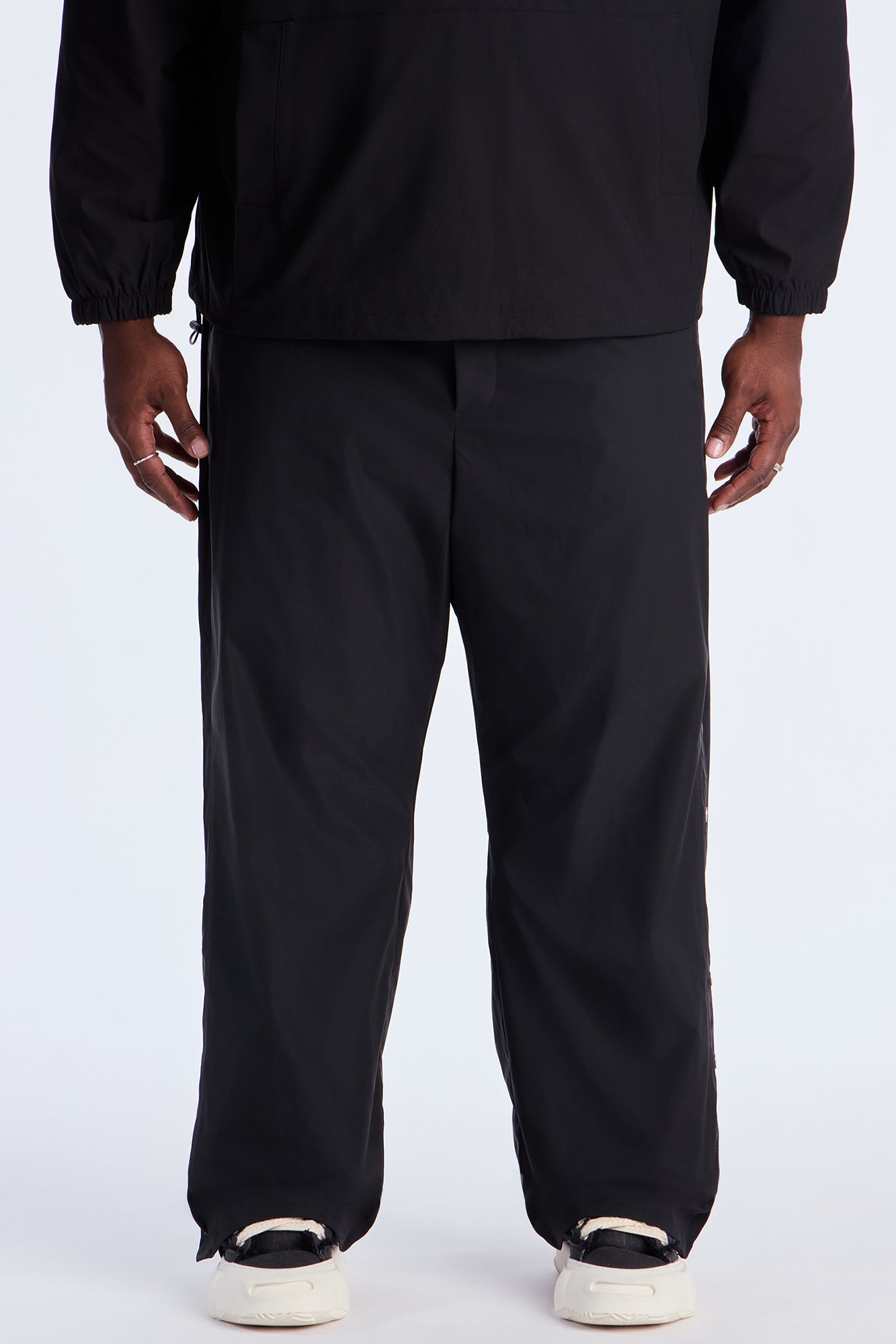 Baggy Lose Control Snap Button Pant - Black