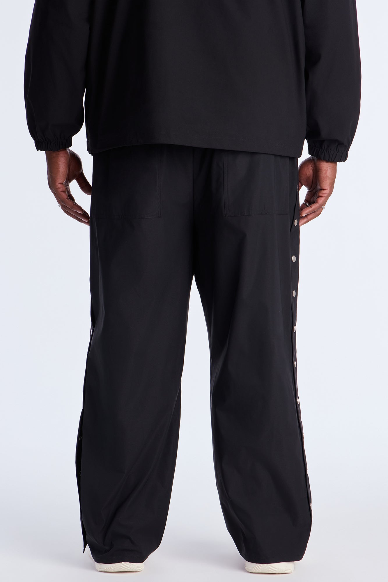 Baggy Lose Control Snap Button Pant - Black